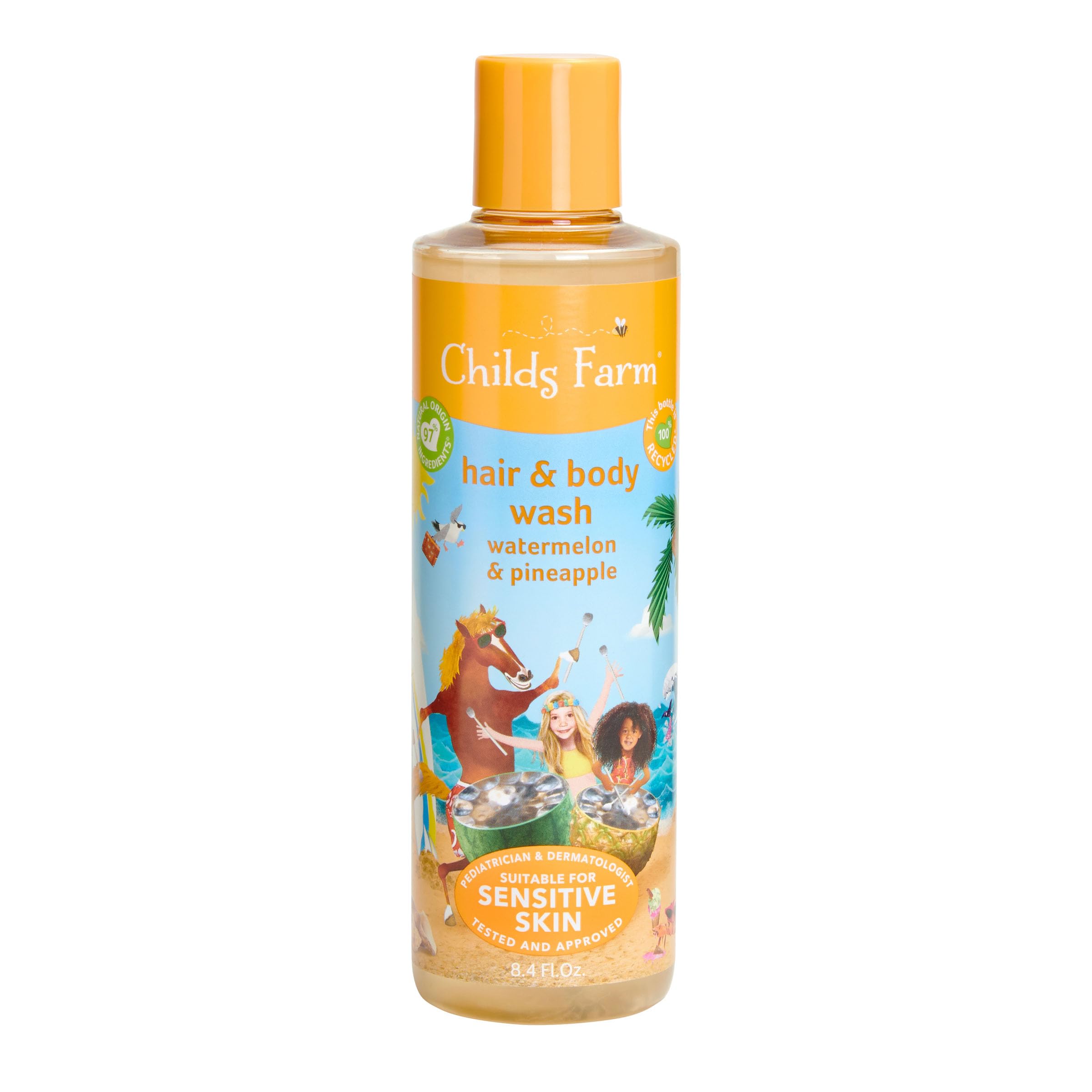 Childs Farm, Kids Hair & Body Wash for Dry, Sensitive Skin, Watermelon & Organic Pineapple, Gently Cleanses, Vegan, Cruelty-Free