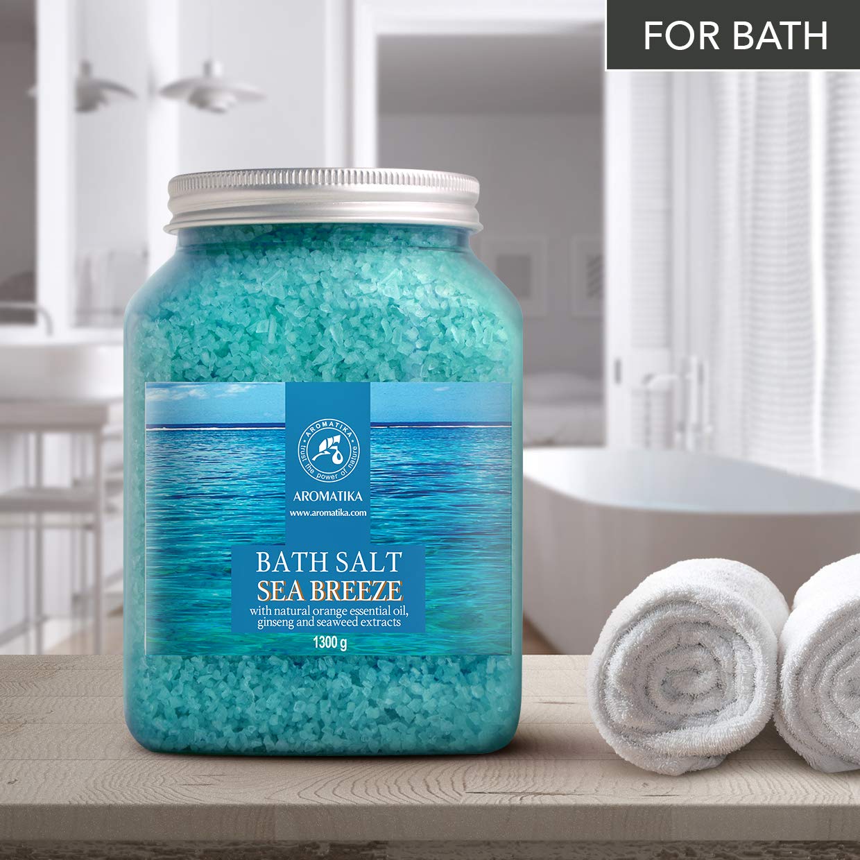 Bath Sea Salt 46 Oz - Sea Breeze Salt - Natural Bath Sea Salts - Best For Good Sleep - Relaxing - Calming - Body Care - Beauty -