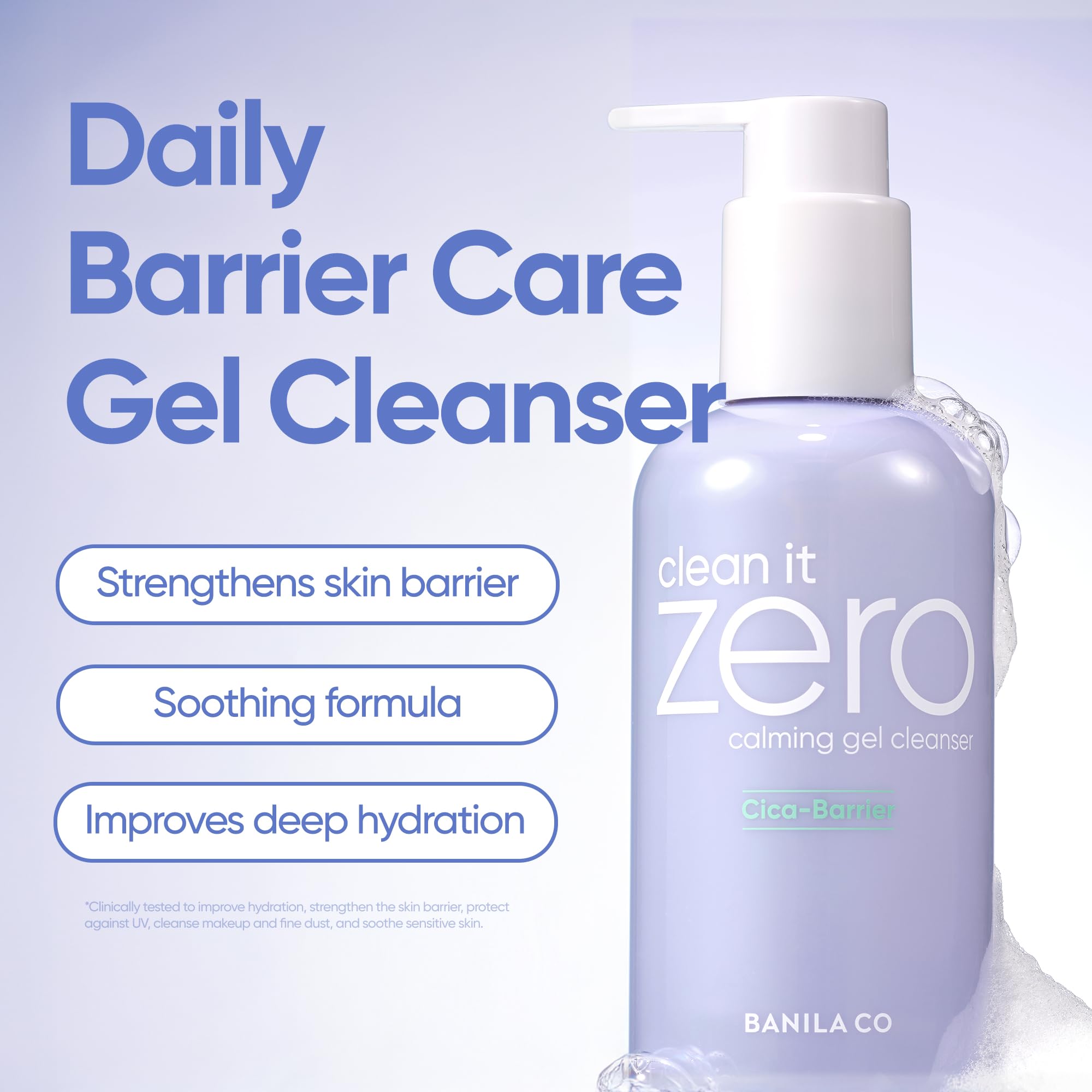 BANILA CO Clean It Zero Calming Gel Cleanser | Cica & Amino Acid Complex for Gentle Hydration | Vegan & Hypoallergenic | Korean