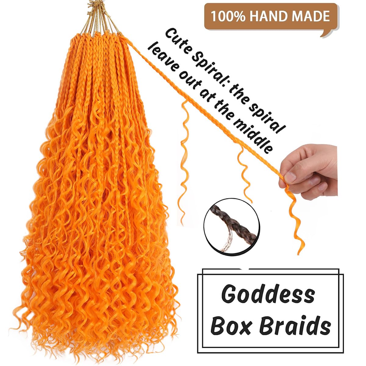 Cookoo 18 Inch Goddess Boho Box Braids Crochet Hair For Women 8 Packs Synthetic Bohemian Hippie Box Braids Crochet Hair With Cur