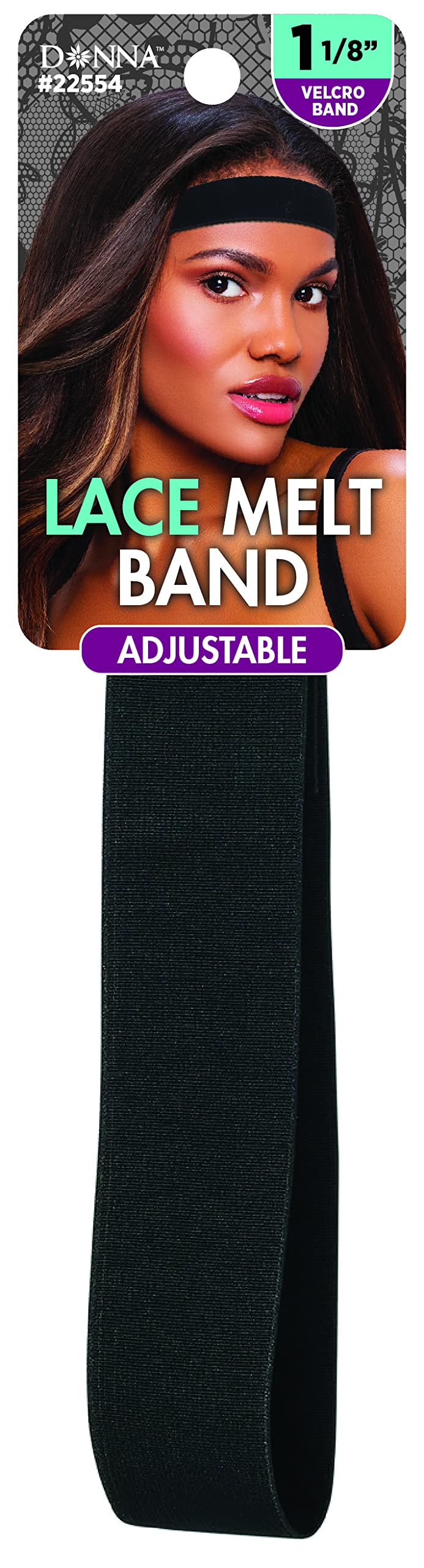 DONNA Adjustable Lace Melt Band, Comfortable Non Slip, Laying Edges, Suitable for All Hair Types Soft and Stretch, Headband for 