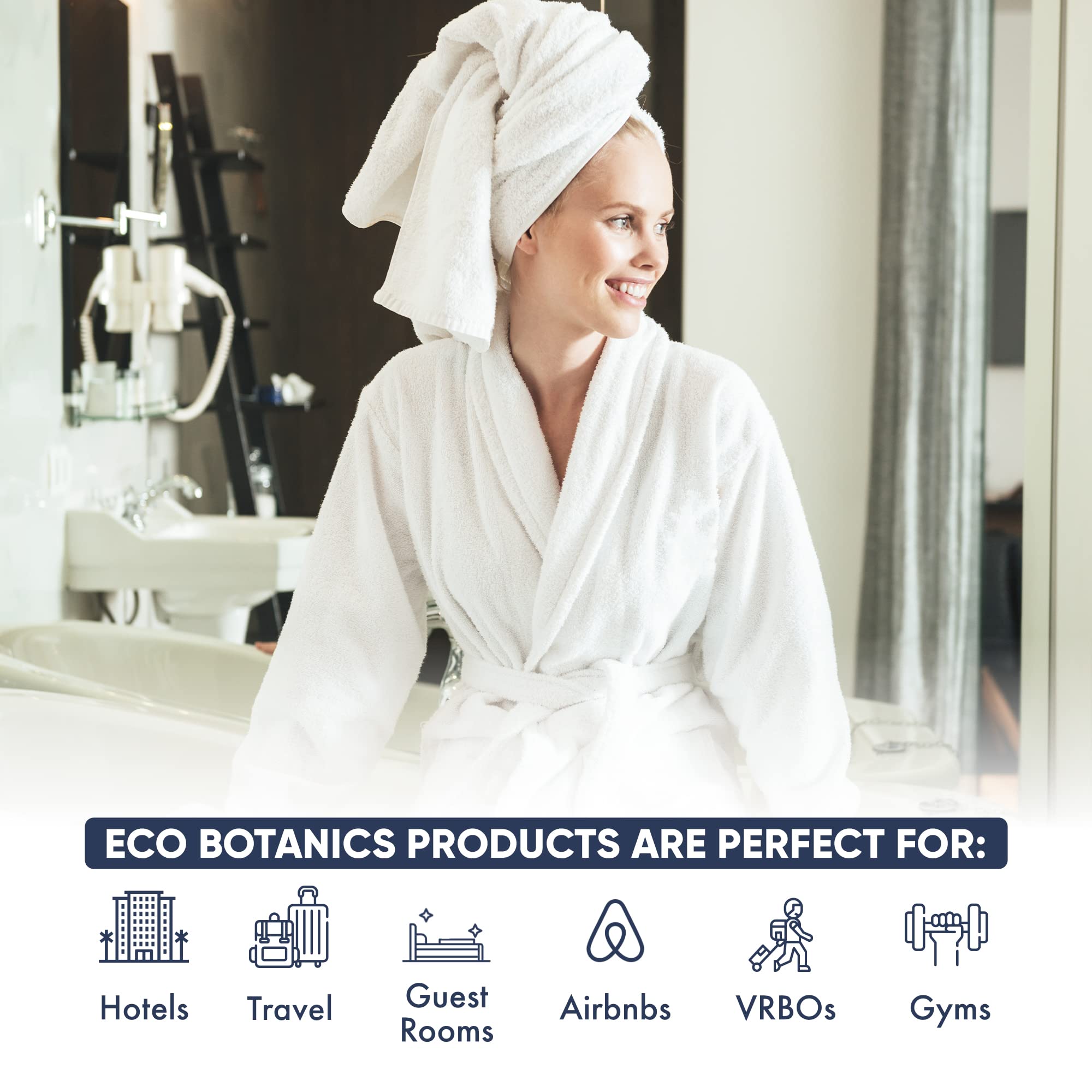Eco Botanics Amenities Set,10.14 Oz. Pumps (1 Of Each) Shampoo, Conditioner, Hand/Body Wash, And Lotion (Set Of 4)