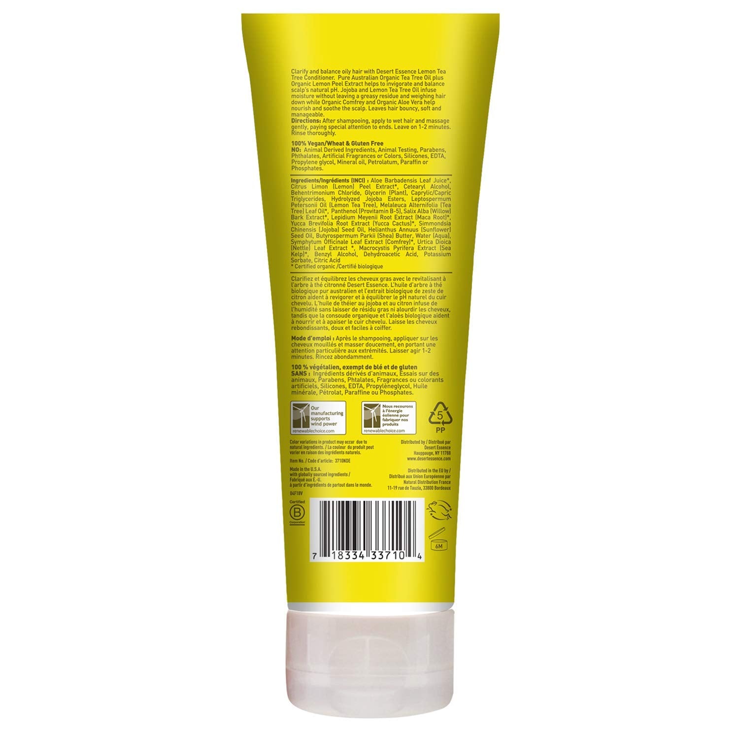 Desert Essence Lemon Tea Tree Shampoo & Conditioner Bundle - 8 Fl Ounce - Clarifying For Oily Hair - Essential Oils - Strengthen