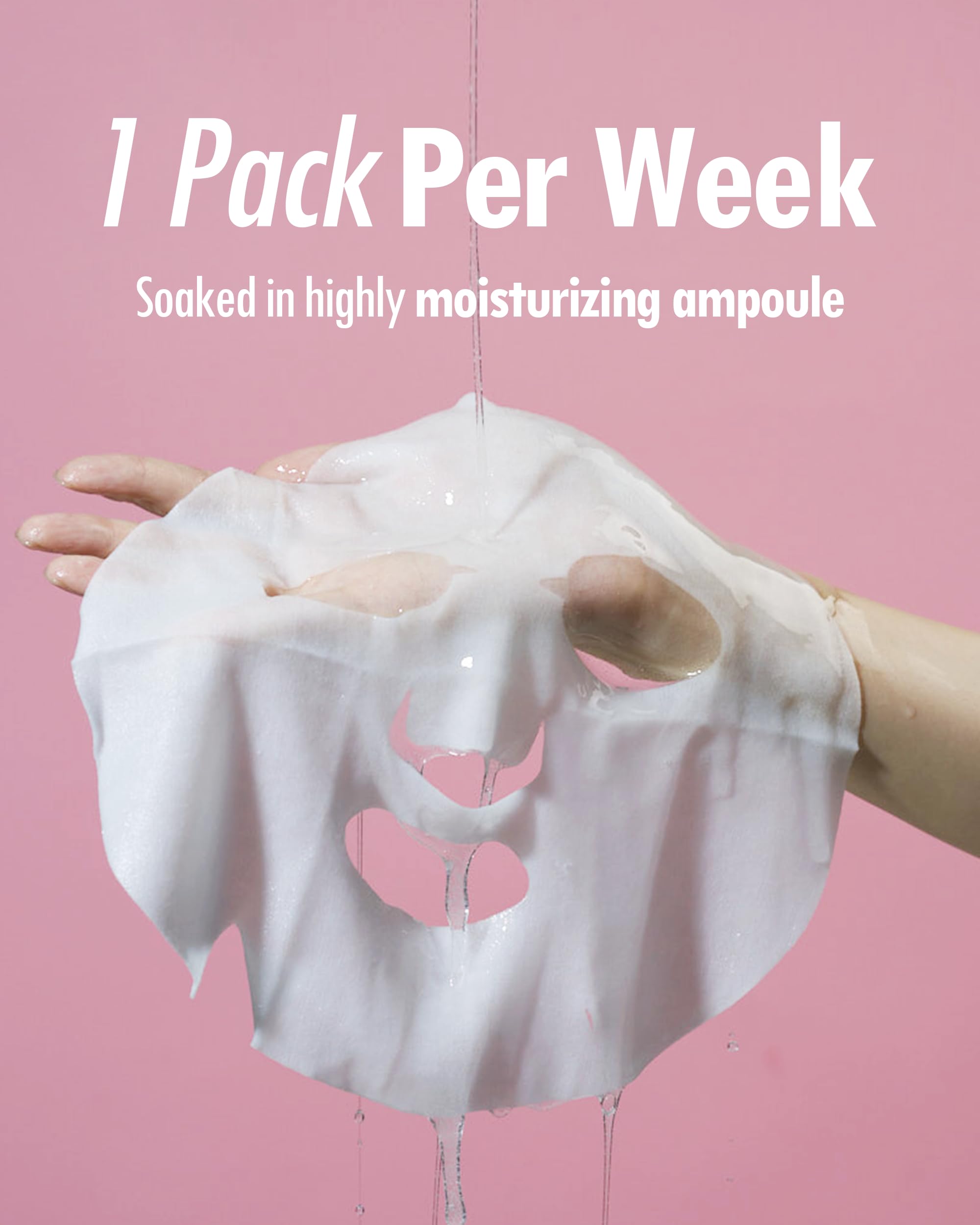 Kahi Wrinkle Bounce Water Full Perfecting Hydrating Face Mask Skin Care | Hyaluronic Acid Face Mask Korean Sheet Mask | Brighten