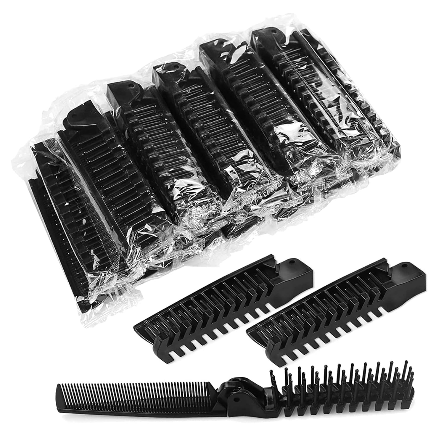 10 Pack Portable Travel Folding Comb And Brush Combo Compact Foldable Hair Brush Pocket Size Comb Double Headed For Women Men Ma