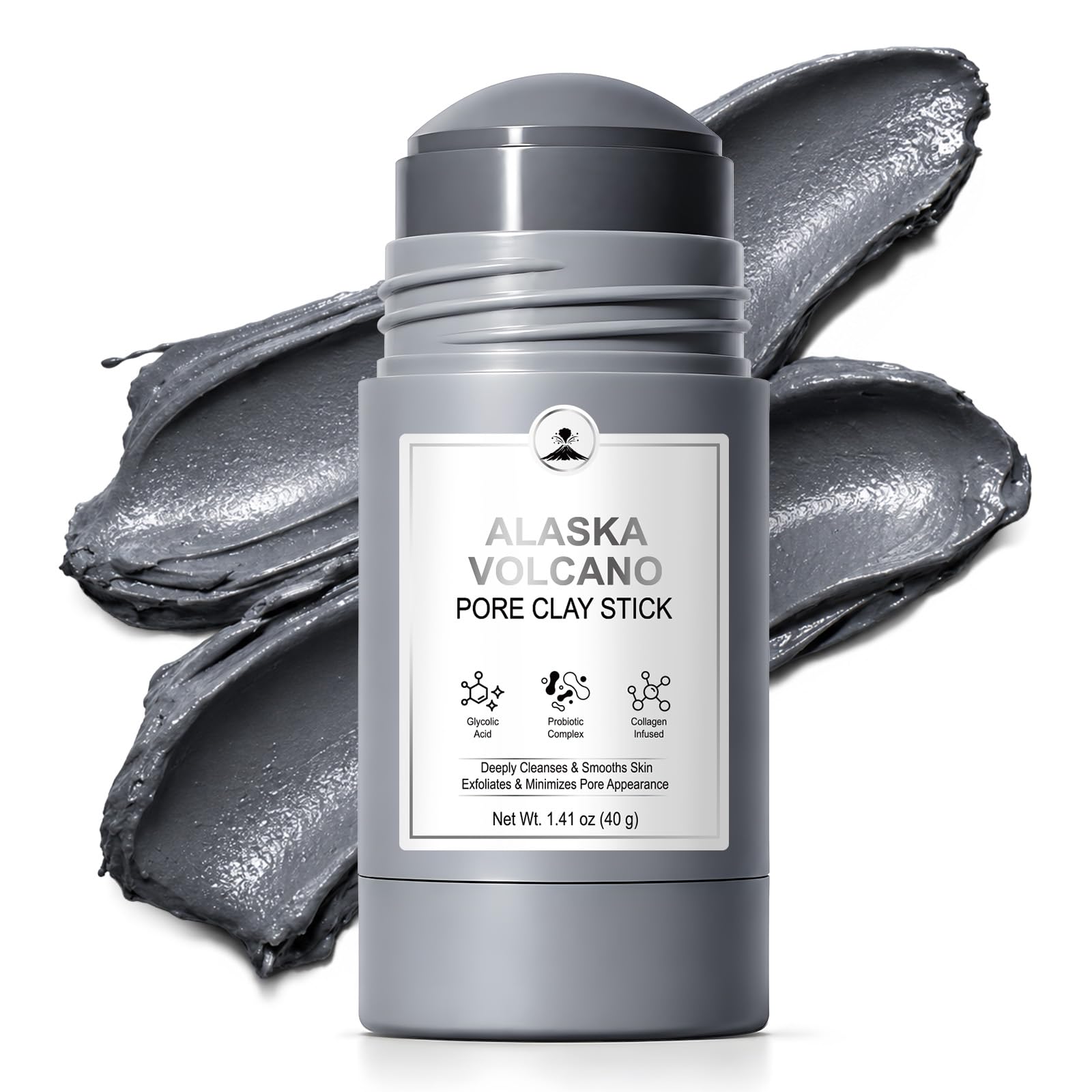ussQinVM Alaska Volcano Pore Clay Stick, Deep Pore Cleansing Blackhead Remover Face Mask, Gentle Exfoliator, Oil Control, Smooth