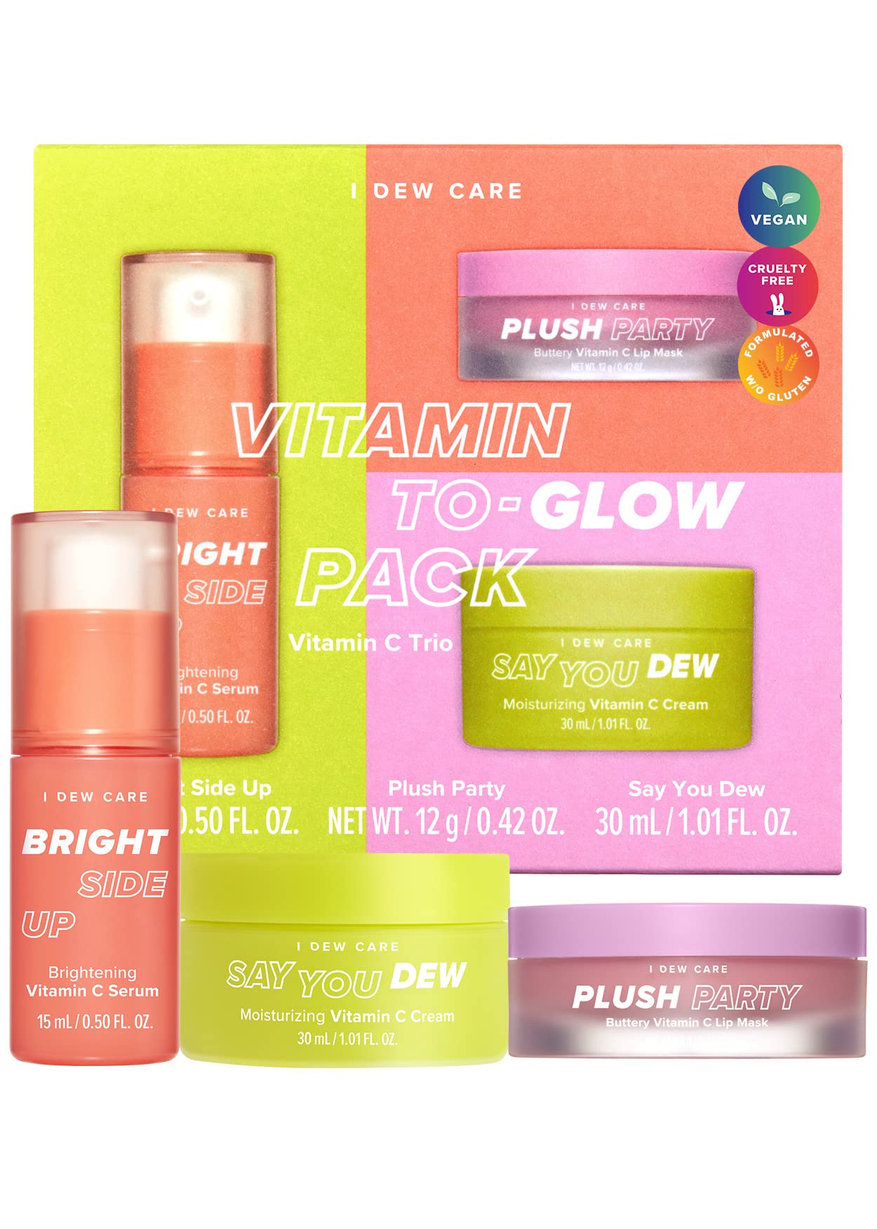 I Dew Care Skincare Set - Vitamin To Glow Pack | Mother'S Day, Gift, Spa Day, Gift Set, Serum, Cream, Lip Mask, Illuminating Vit