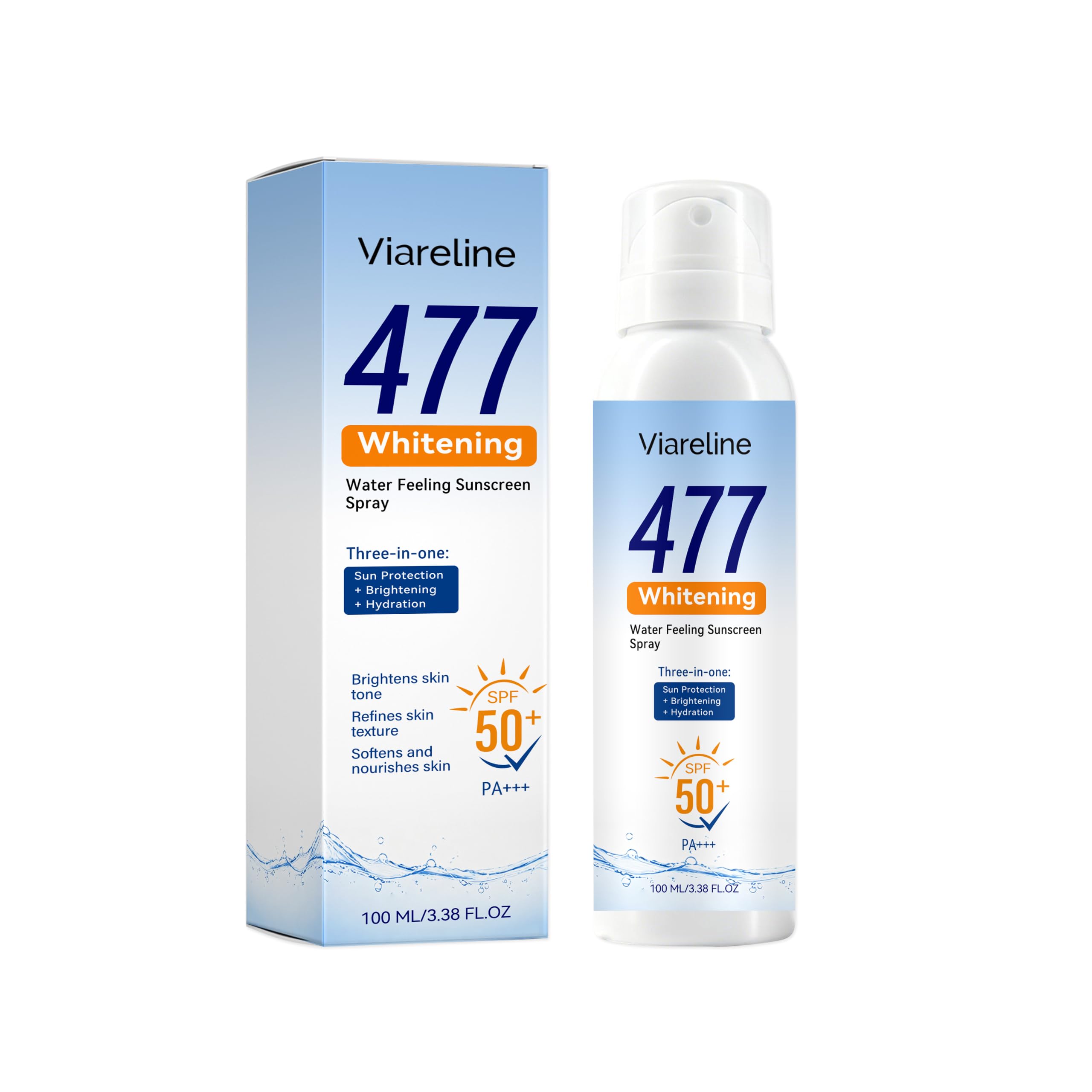 Viareline 477 Whitening Water Feeling Sunscreen Spray, 100 ml