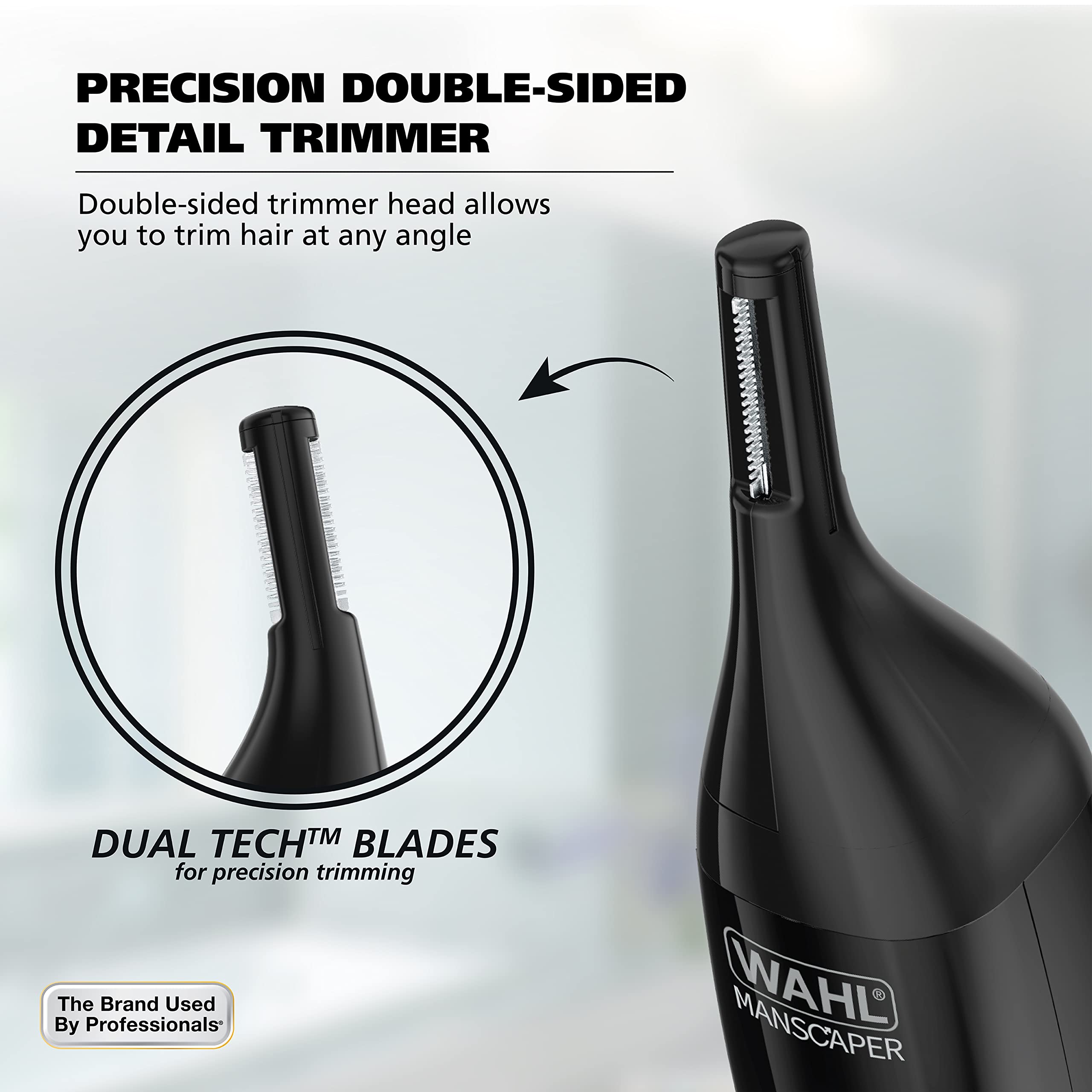Wahl Manscaper Rechargeable Multipurpose Precision Detail Trimmer with Rotary Attachment Head for Hygienic Grooming of Hair Anyw