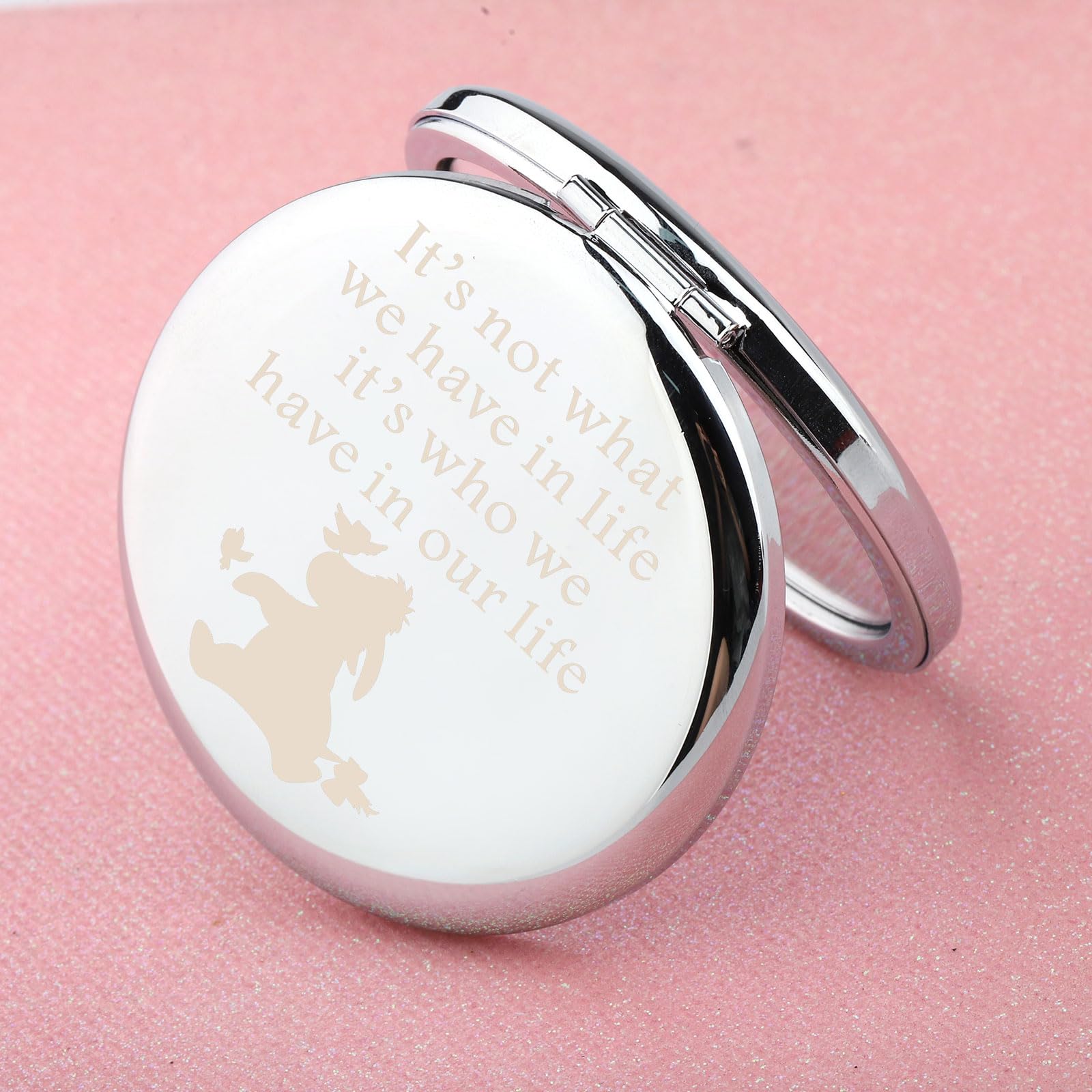 Wusuaned Donkey Makeup Mirror Its Not What We Have In Life Its Who We Have In Our Life Jewelry Donkey Lover Gift (Eeyore Lover M