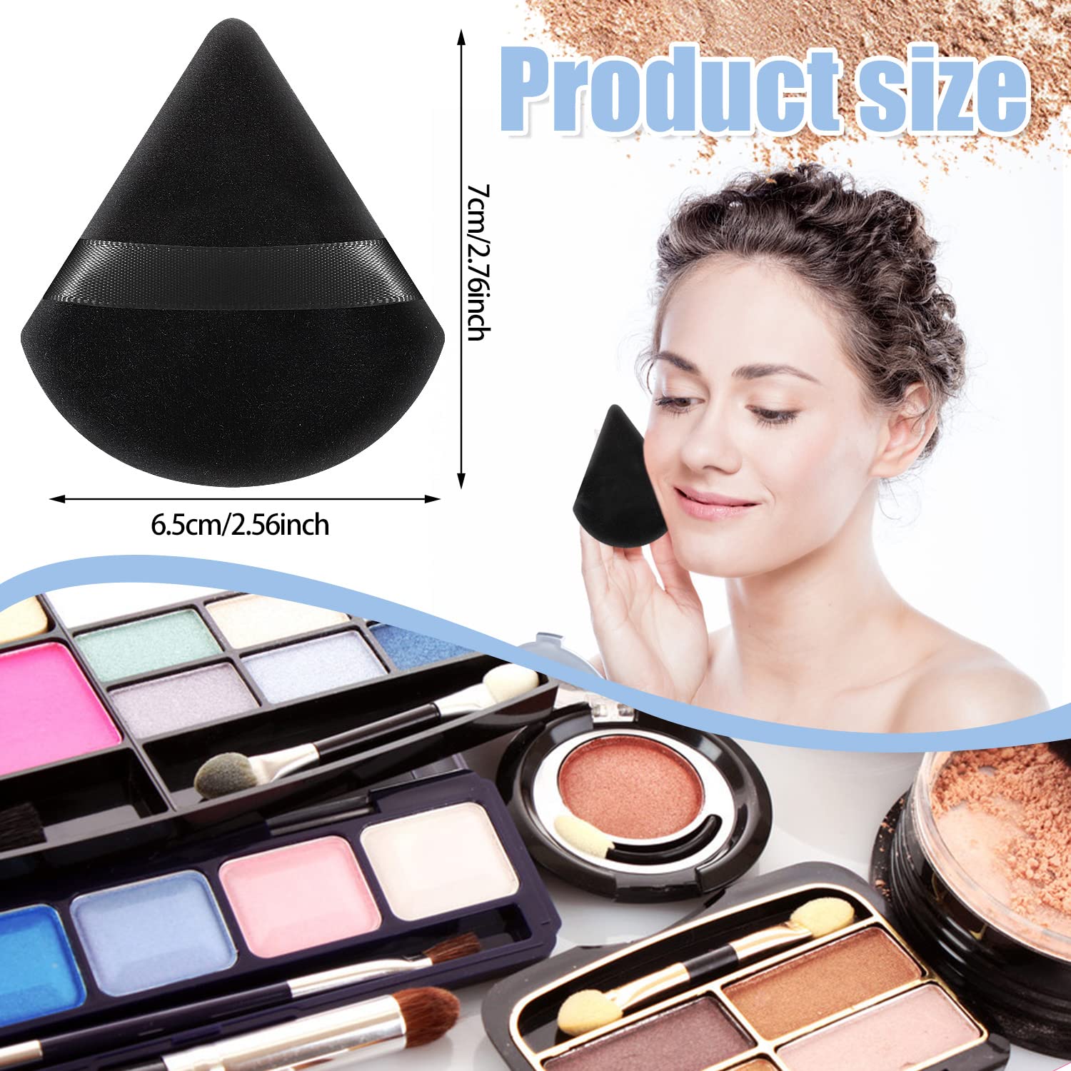 Pimoys 15 Pieces Powder Puff Triangle Makeup Sponge Setting Powder Puffs For Loose Powder Velour Puff For Face Exquisite Makeup