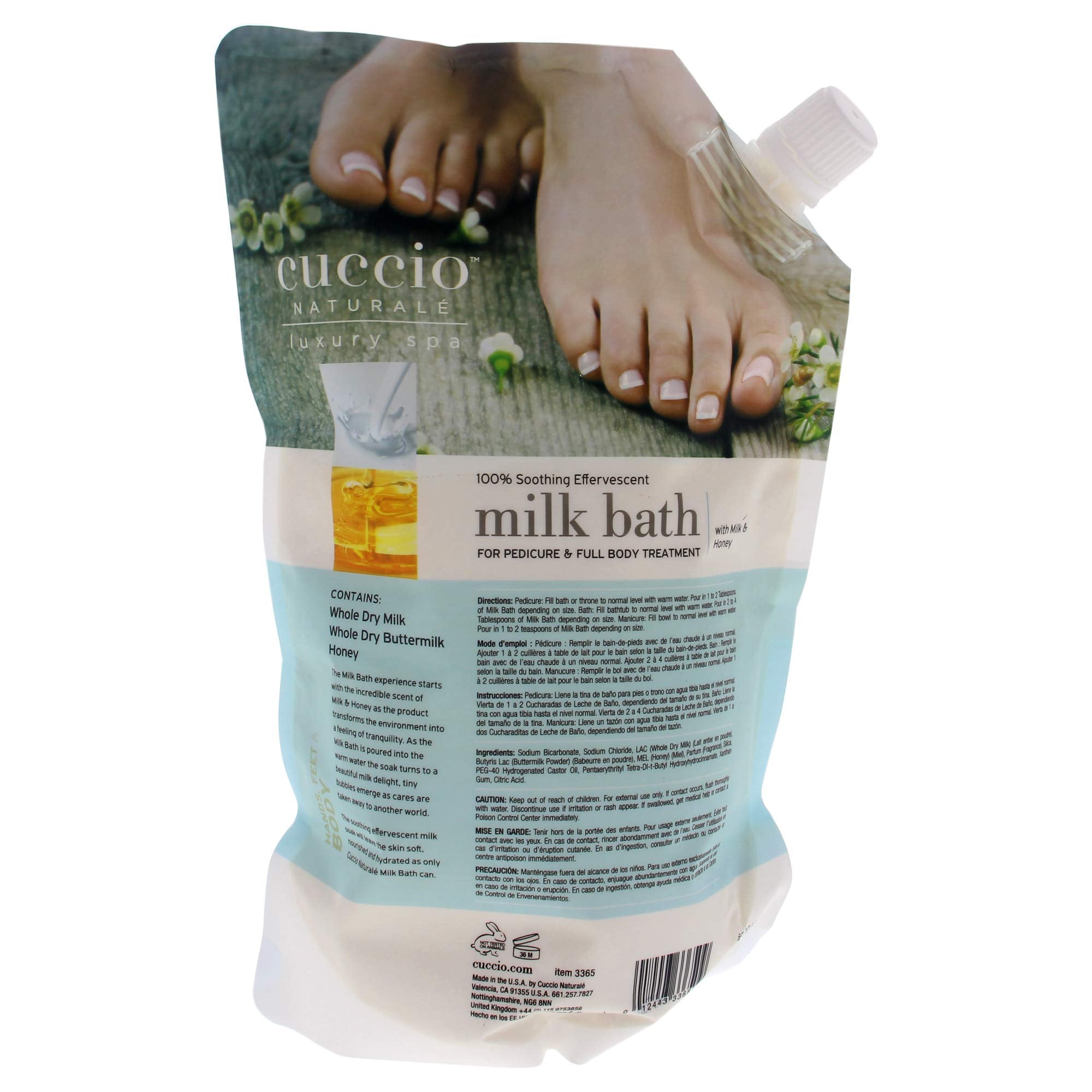 Cuccio Naturale Milk Bath Main-Pedi - Soothing, Effervescent Soak - Leaves Skin Smooth, Nourished And Hydrated - For Manicures,