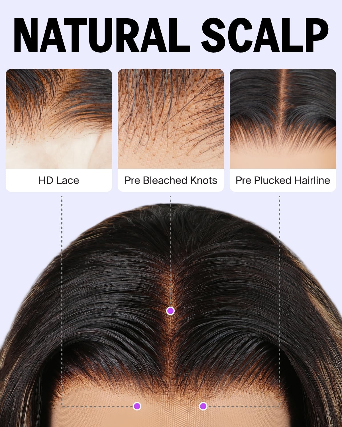 Megalook Highlight Ombre Hd 13X4 Lace Front Wigs Human Hair Pre Plucked 200% Density Balayage Wig Human Hair Body Wave Lace Fron