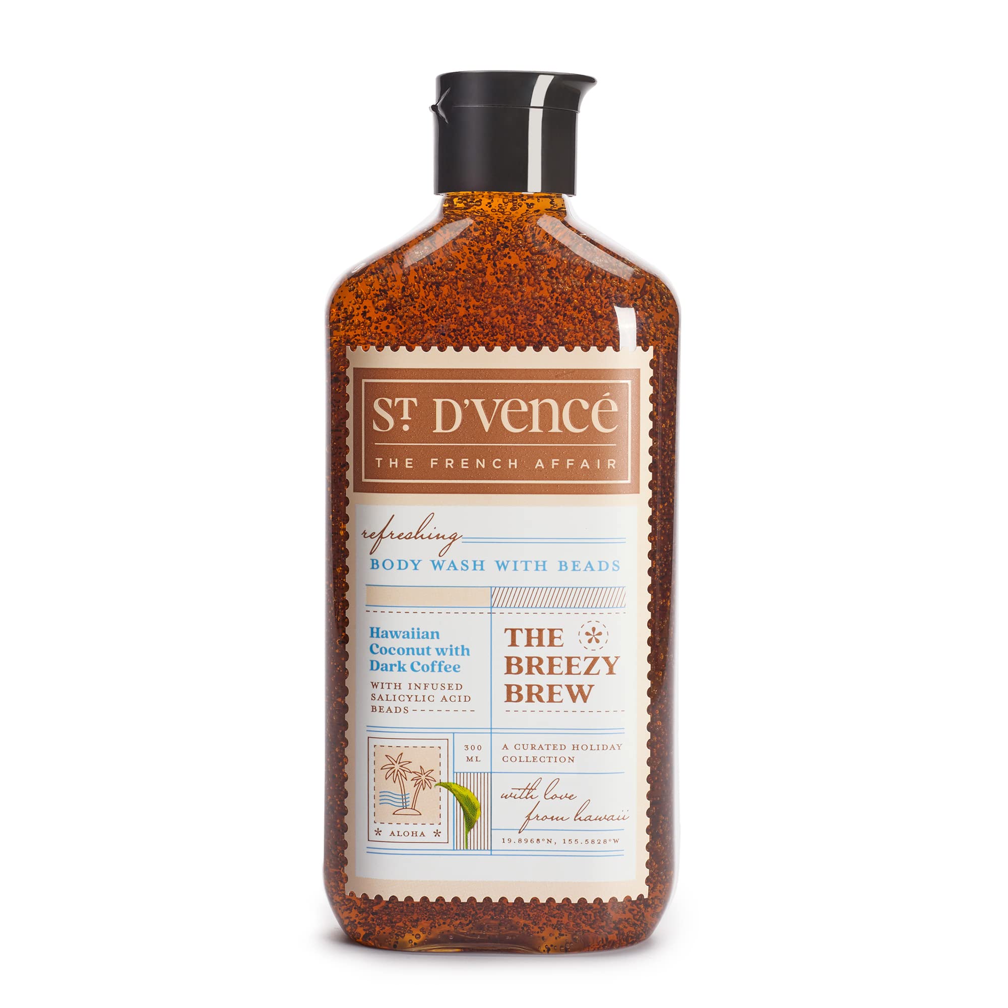 St. DVence Breezy Brew Salicylic Acid Body Wash Shower Gel For Women & Men With Coffee & Coconut | Deep Cleansing, Paraben & Sls