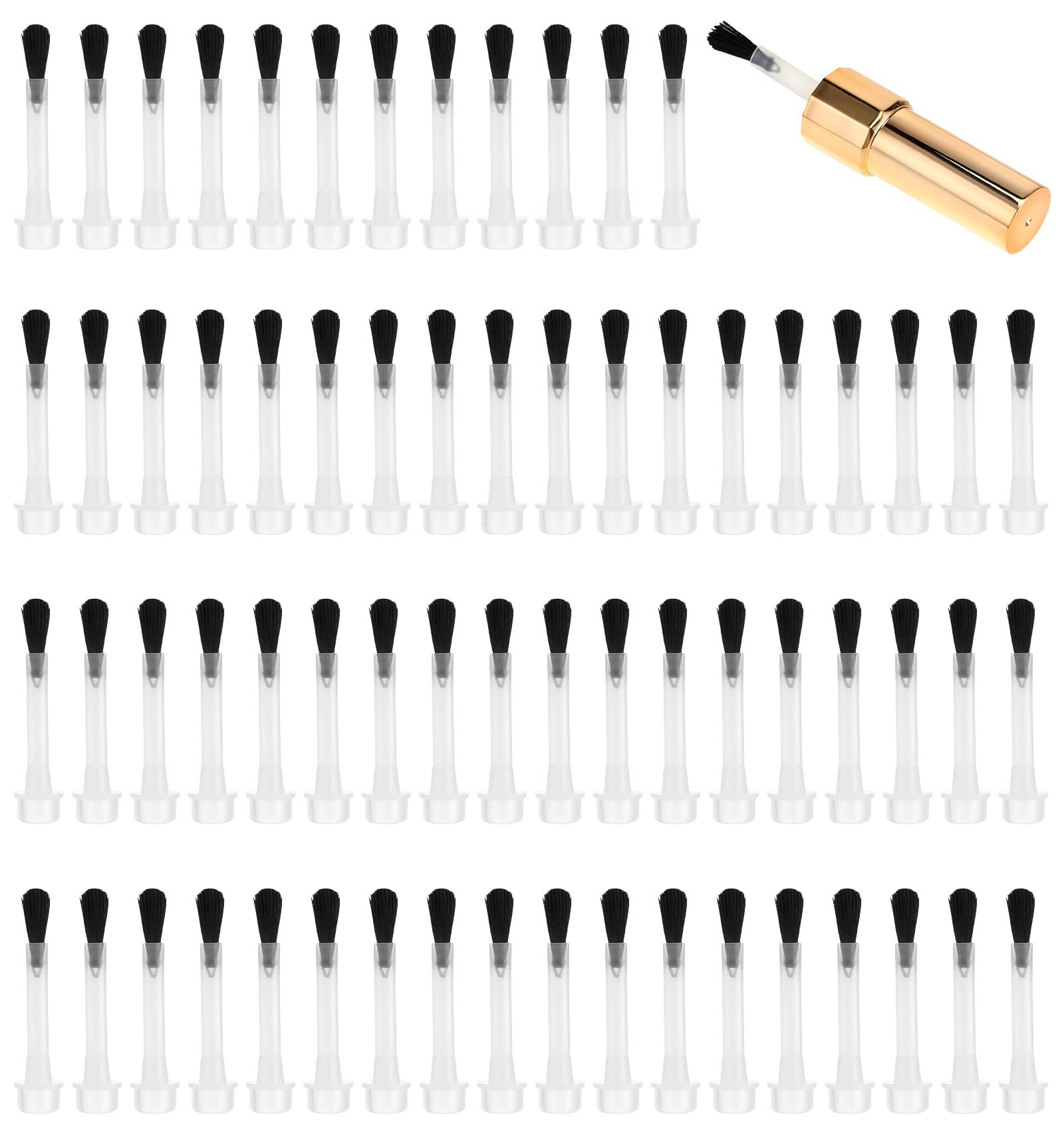 66 Pcs Nail Polish Brush Replacement, Disposable Nail Polish Brushes with Reusable Handle for Women and Girls, Makeup, Salon