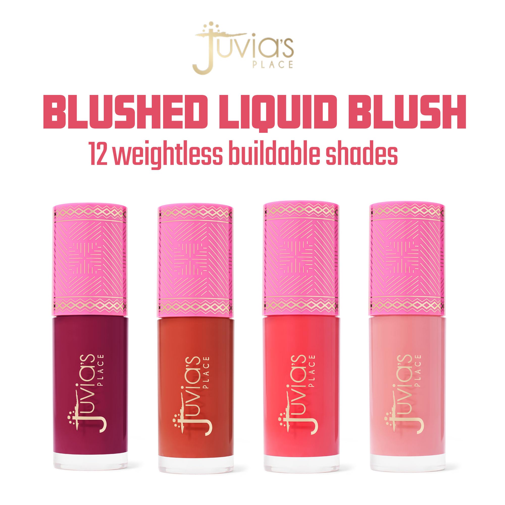 Juvia's Place Blushed Liquid Blush LilyLove - Dewy Tint Cheeks Makeup Glow Pigment Effortless Beauty Long Lasting Cosmetics Soft