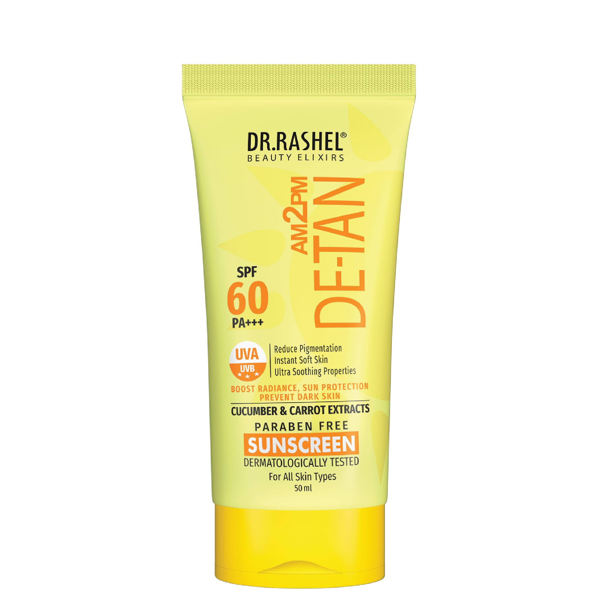 Dr.Rashel DeTan Sunscreen Spf 60 Pa+++ Ultra Soothing With Cucumber & Carrot Extracts (50 Ml)