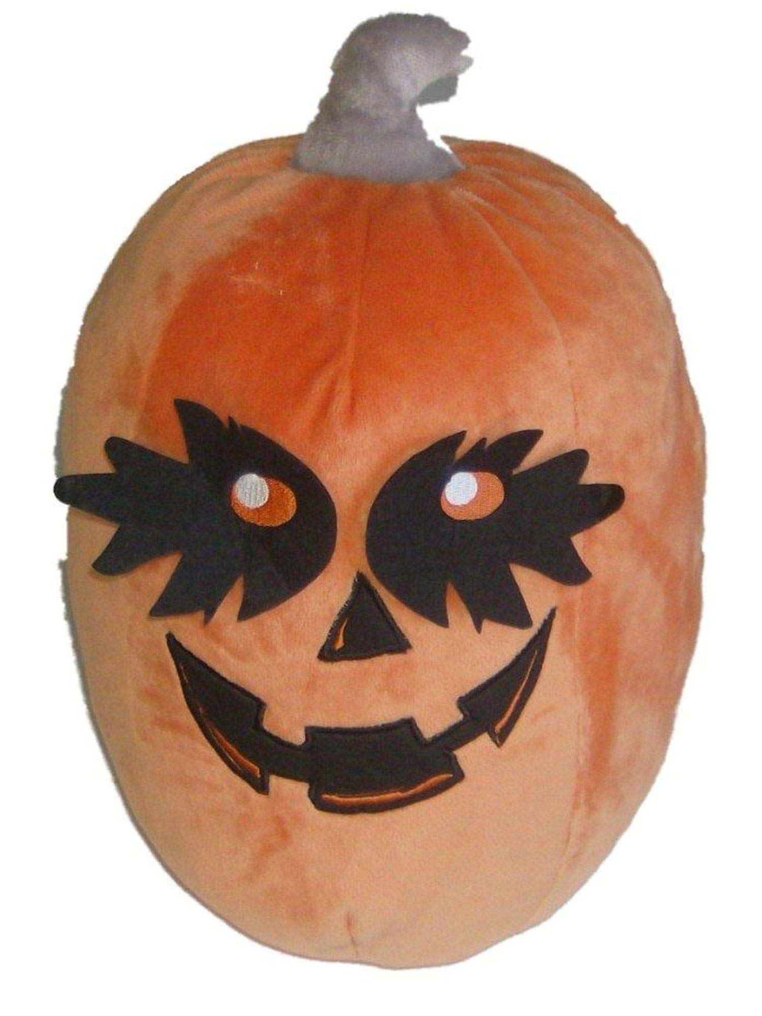 Halloween Pumpkin Shaped Jack-o-Lantern Throw Pillow Plush Accent Cushion