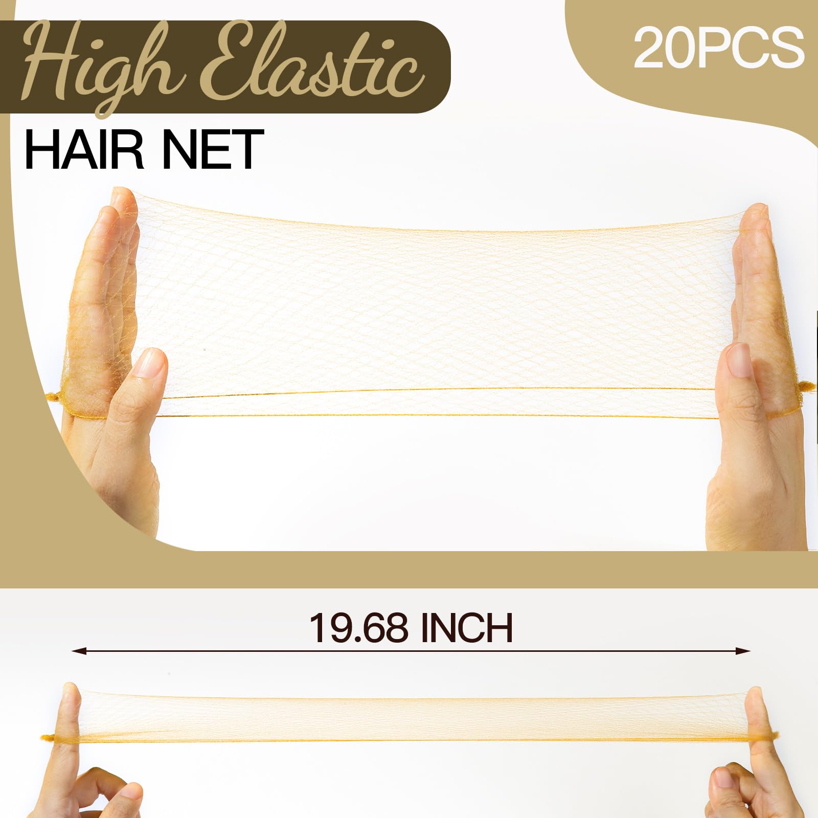 Fandamei 20Pcs Hair Nets For Buns Invisible And 40Pcs U Shaped Hair Pins Set, 20Pcs 50Cm Bun Nets For Ballet Girls And 40Pcs Hai