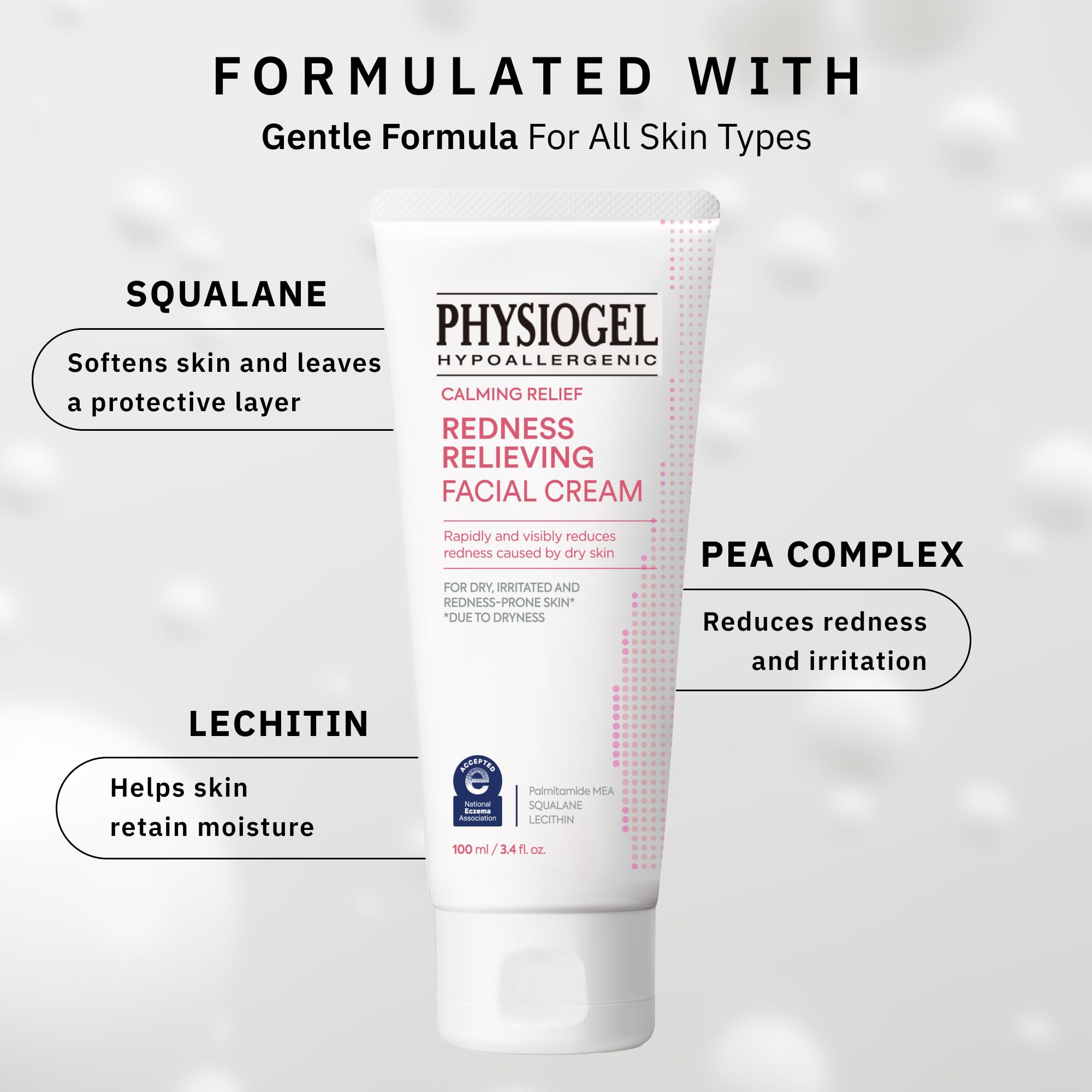 Physiogel Calming Relief Ai Facial Cream  Dry, Red, Itchy, Sensitive Skin  Reduce Redness  Strengthen Skin Barrier  Hypoallergen
