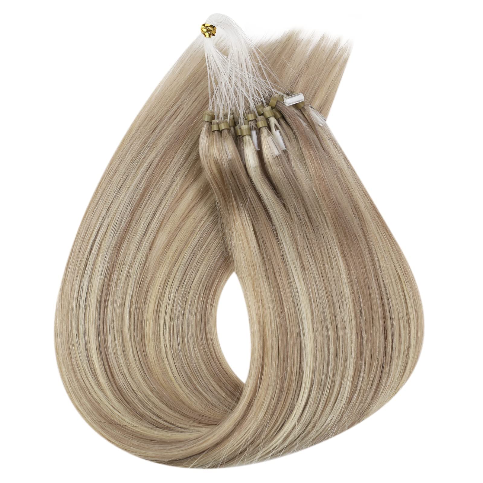 Sunny Micro Hair Extensions Human Hair Ash Blonde Highlight Bleach Blonde Micro Bead Human Hair Extensions Blonde Highlight Micr