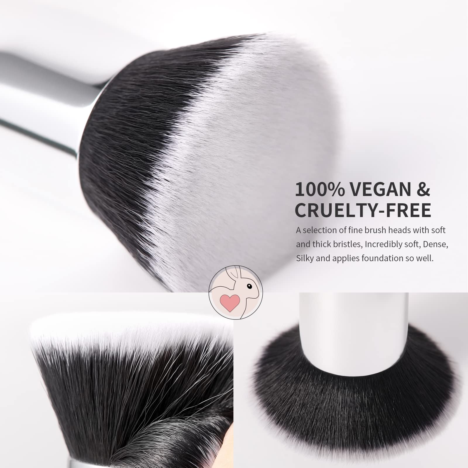 DUcare Self Tanner Brush Kabuki Foundation Brush for Liquid Makeup Flat Top Professional Stick Buffing Blending Mineral Powder L