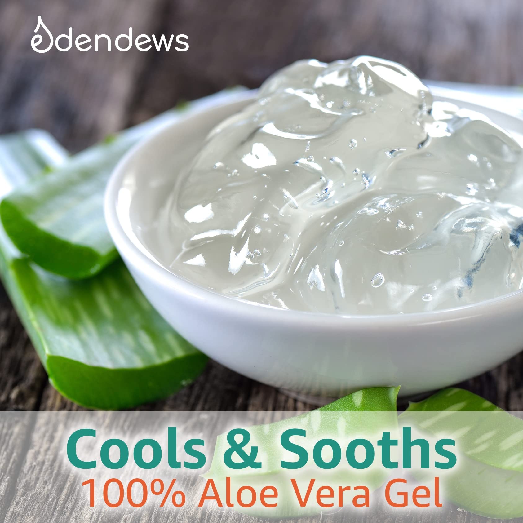 Eden Dews Aloe Vera Gel - 100% Pure & Natural, Hydrating, Moisturizing, Radiant Skin, Softening, Soothing, 2 Oz (Pack Of 3)