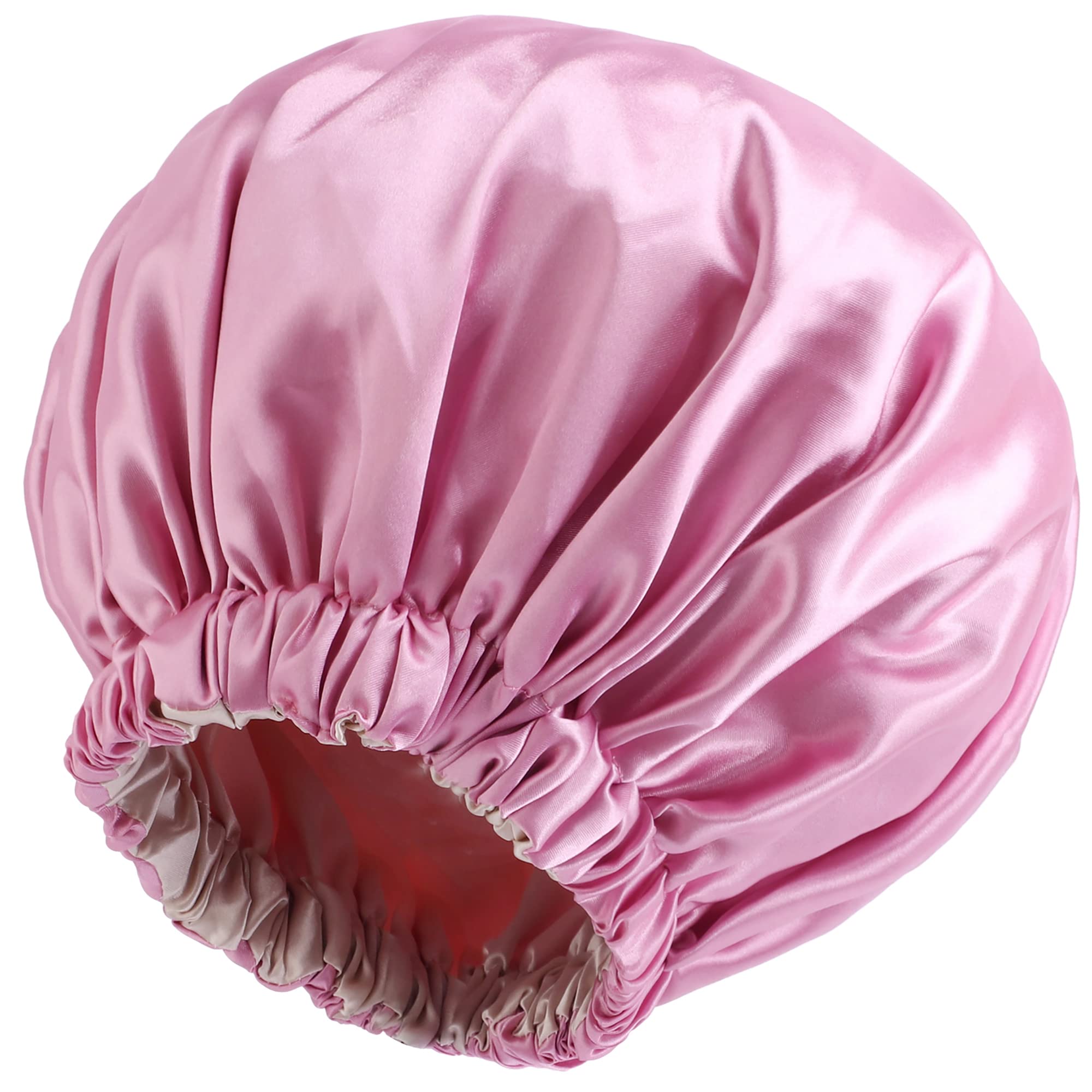 Satin Bonnet Silk Bonnet Hair Bonnet for Sleeping-Slouchy Beanie Hat Satin Sleep Cap for Women's Natural & Curly Hair(Dark Pink)