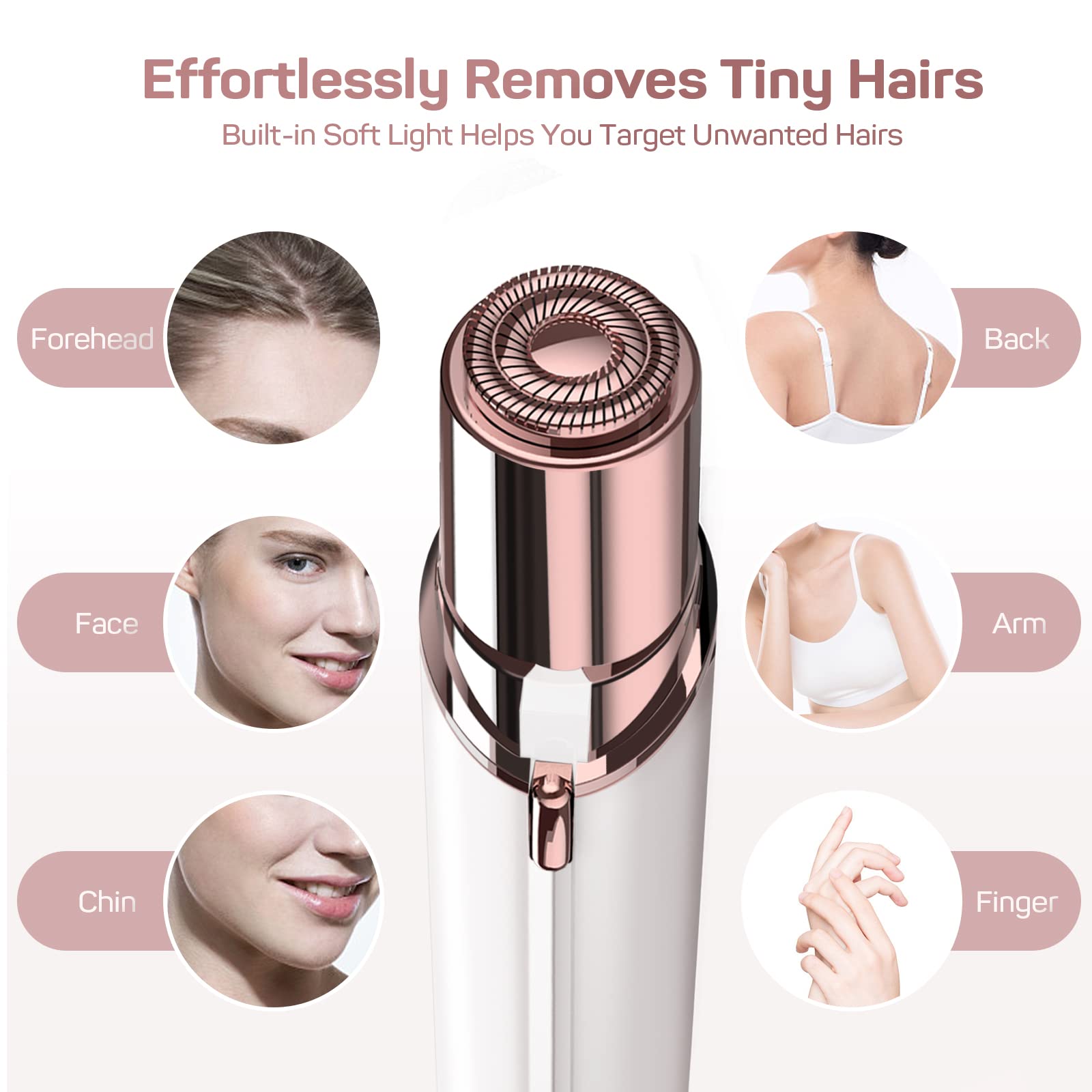 Facial Hair Removal For Women(Newest), Electric Painless Facial Hair Remover, Hair Removal Device For Face, Lip, Chin With 2 X R