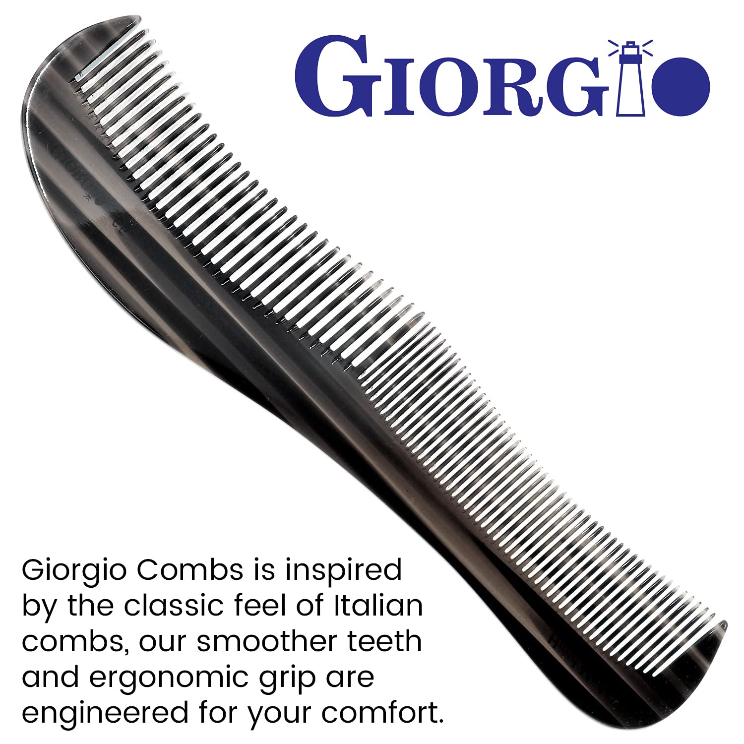 Giorgio G65 Contour Comb -Fine Tooth Comb And Wide Tooth Comb For Thick And Thin Hair Styling - Grooming Hair Combs For Men,Wome