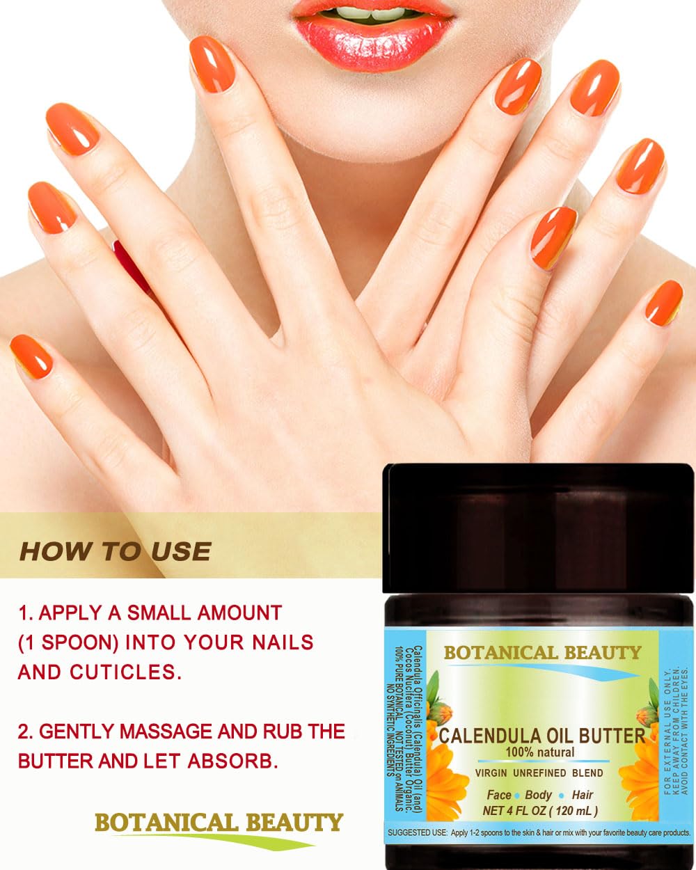 Calendula Oil Butter Calendula Officinalis Marigold Oil Butter 100% Pure Natural For Face, Skin, Body, Hair, Nails, Foot Care. F