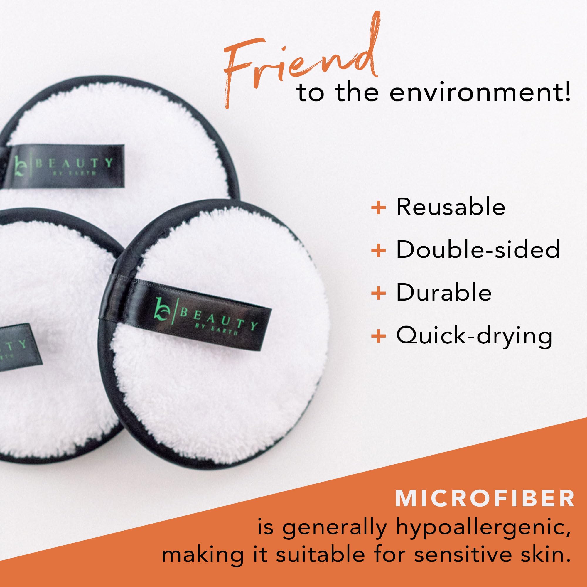Reusable Makeup Remover Pads - 5 Large Premium Quality Microfiber Cloths For Makeup Removal, Ultra Soft & Durable, Gentle Cleans