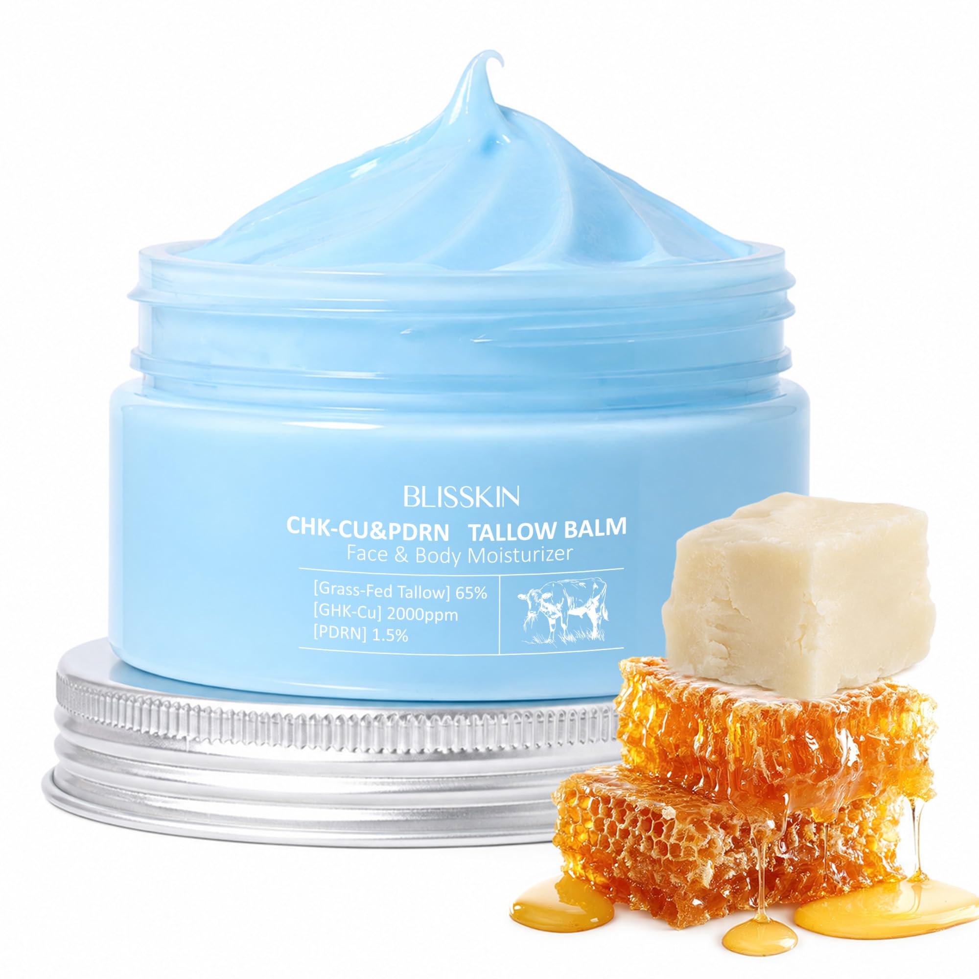 Copper Peptide Cream Beef Tallow for Skin Moisturizer with 1.5% PDRN 3.53oz