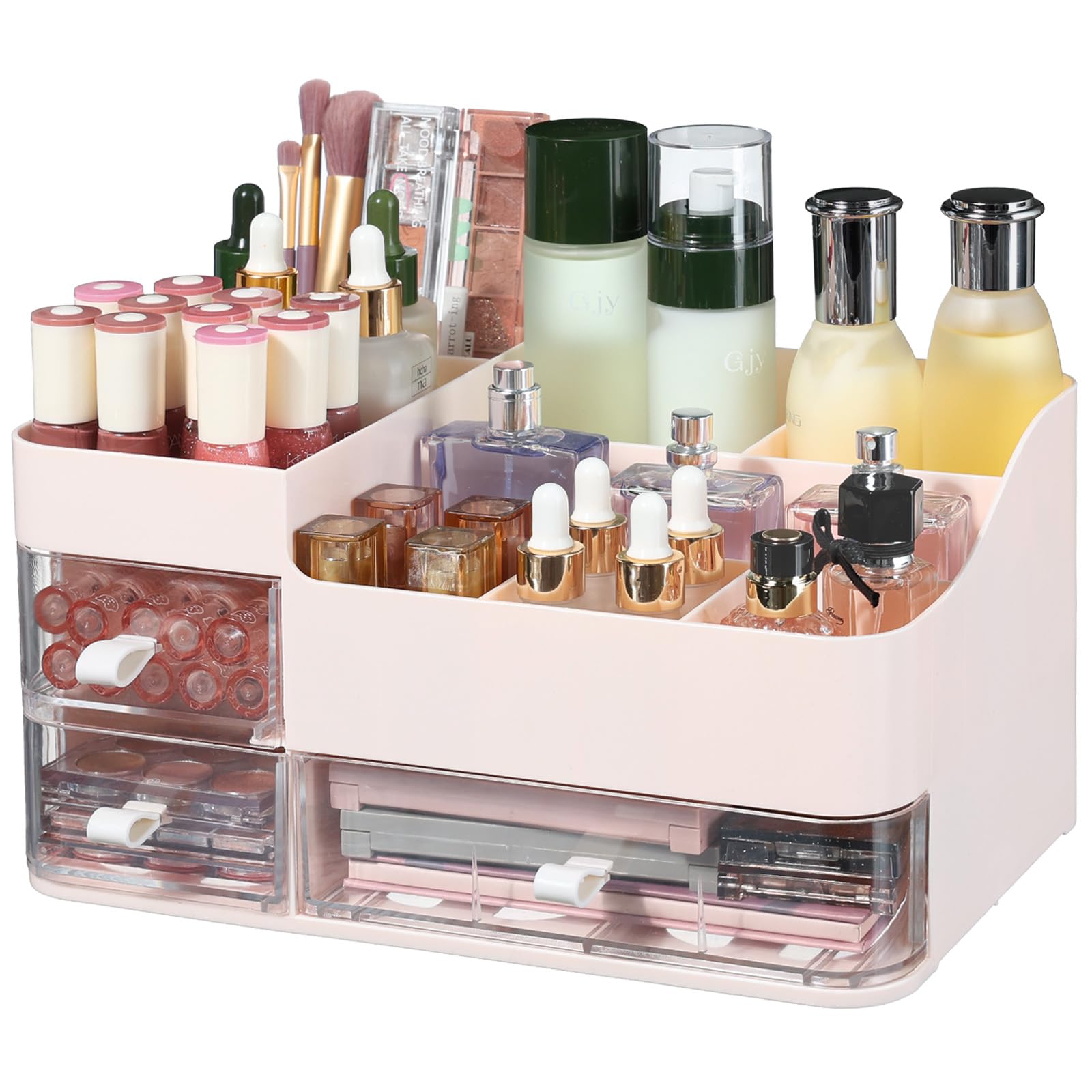 Make Up Organizer With 3 Drawers,Large Capacity Plastic Cosmetic Storage Organizer For Dresser And Vanity,Ideal For Beauty,Perfu