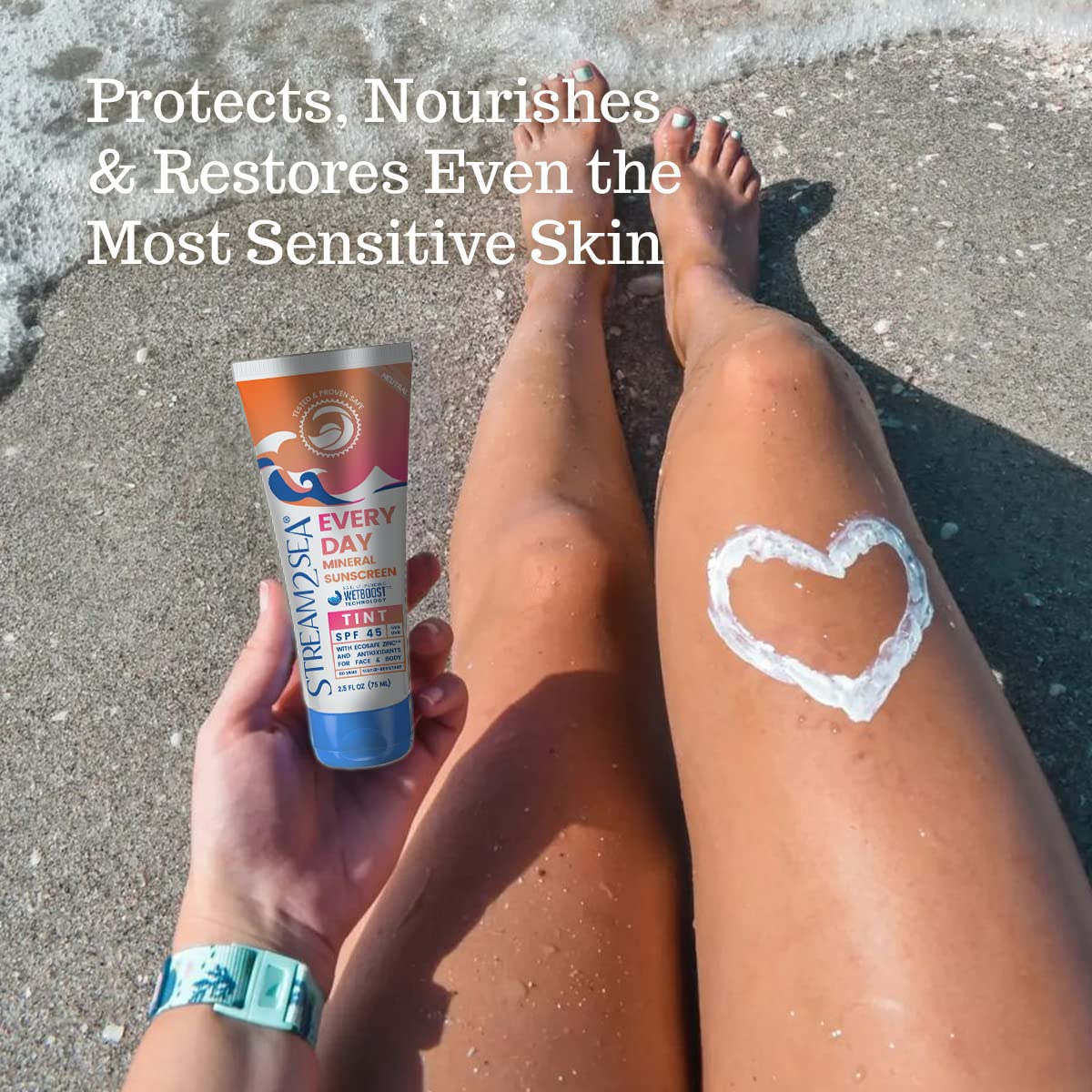 Spf 45 Every Day Tint Mineral Sunscreen | 2.5 Fl Oz Biodegradable, Paraben Free & Reef Safe Sunscreen | Non-Greasy Tinted Sunscr