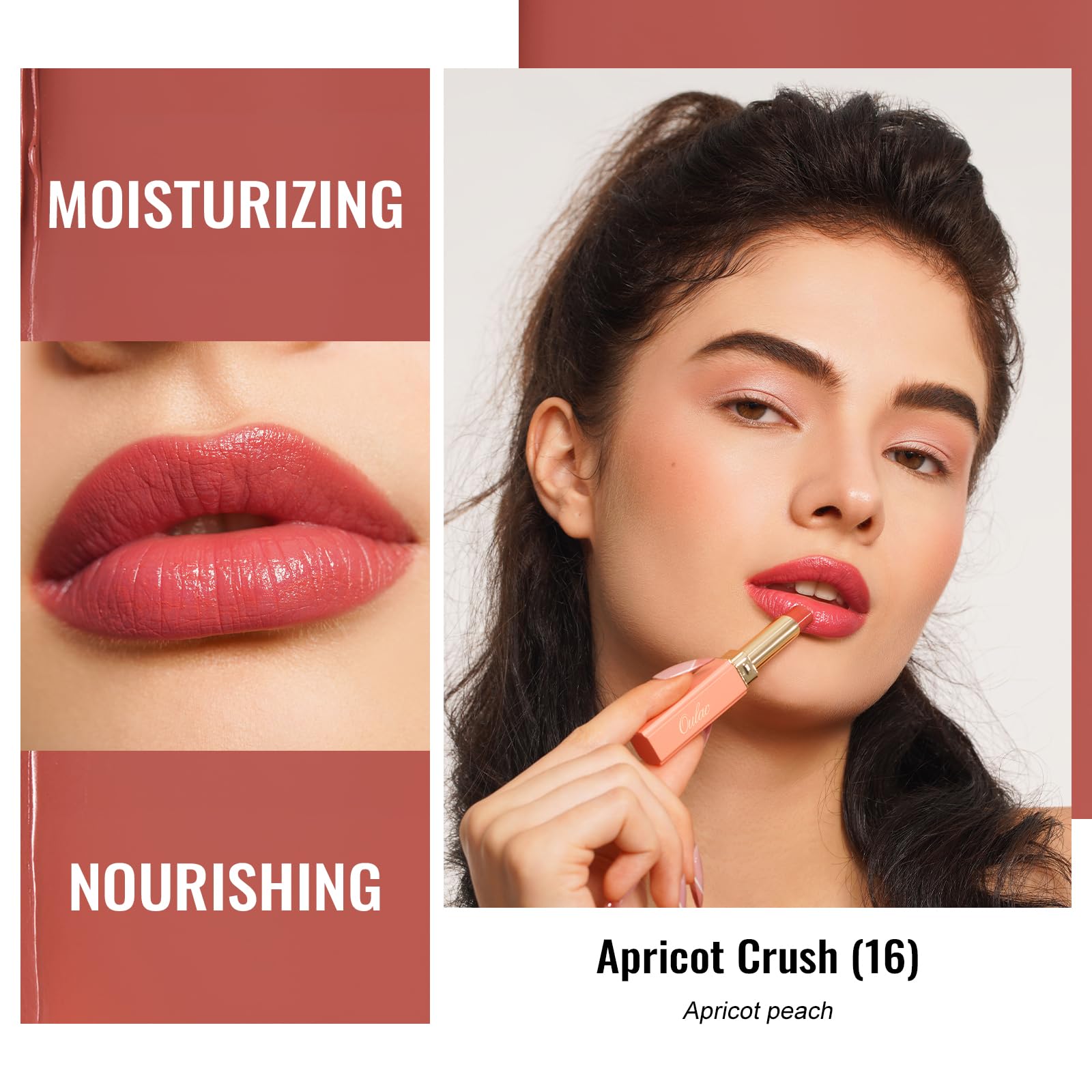 Oulac Moisturizing Shine Lipstick Red For Women - 2 In 1 Glossy Red Tinted Lip Balm, Hydrating Summer Lipstick For Dry Lips,Shin