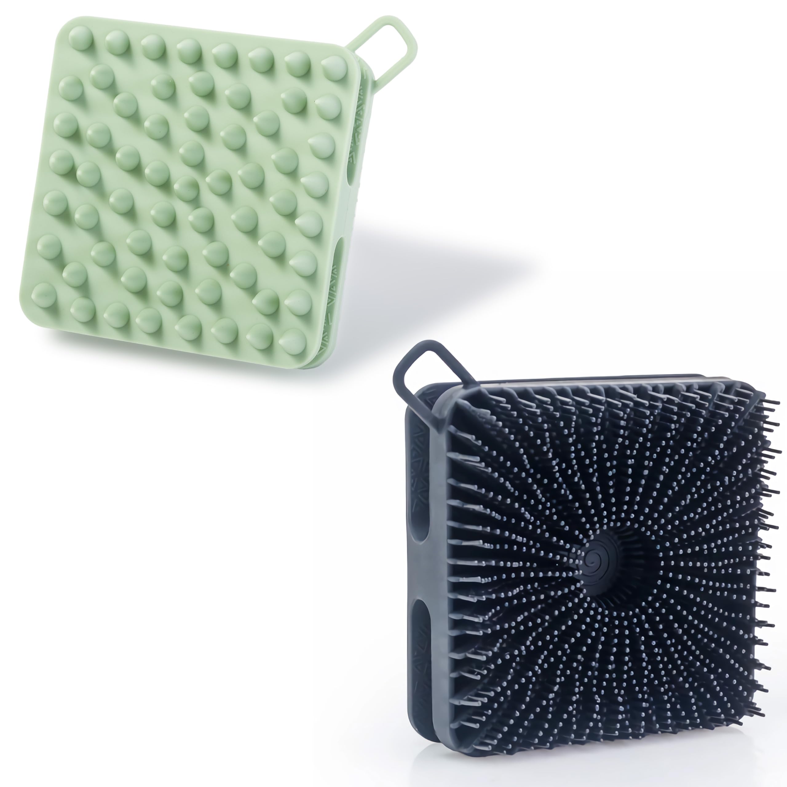 2 PC Silicone Exfoliating Body Scrubber, Silicone Body Shampoo Brush, Soft Silicone Loofah for Sensitive Skin, Shower Silicone H