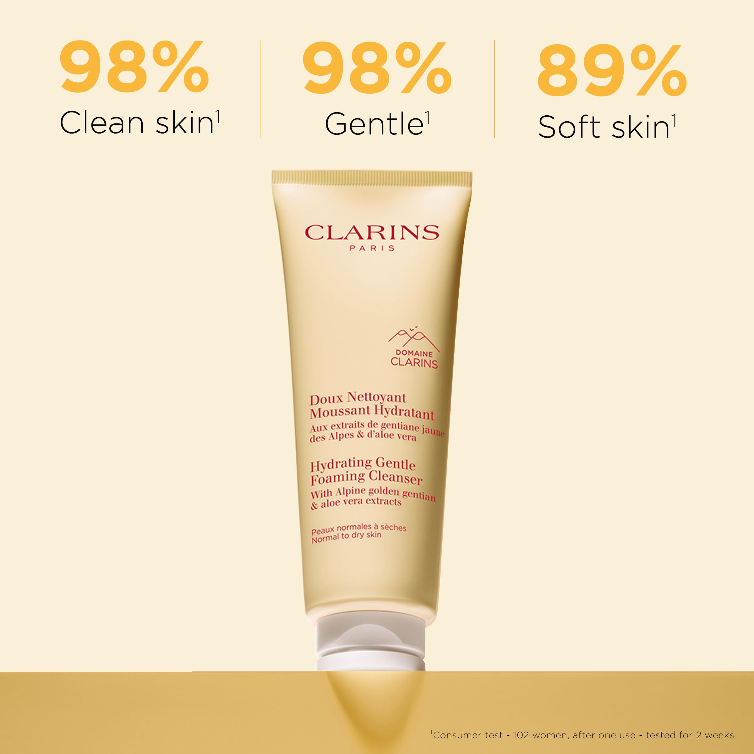 Clarins NEW Hydrating Gentle Foaming Face Cleanser | Cleanses, Soothes, and Softens | Contains Aloe Vera to Boost Hydration | So