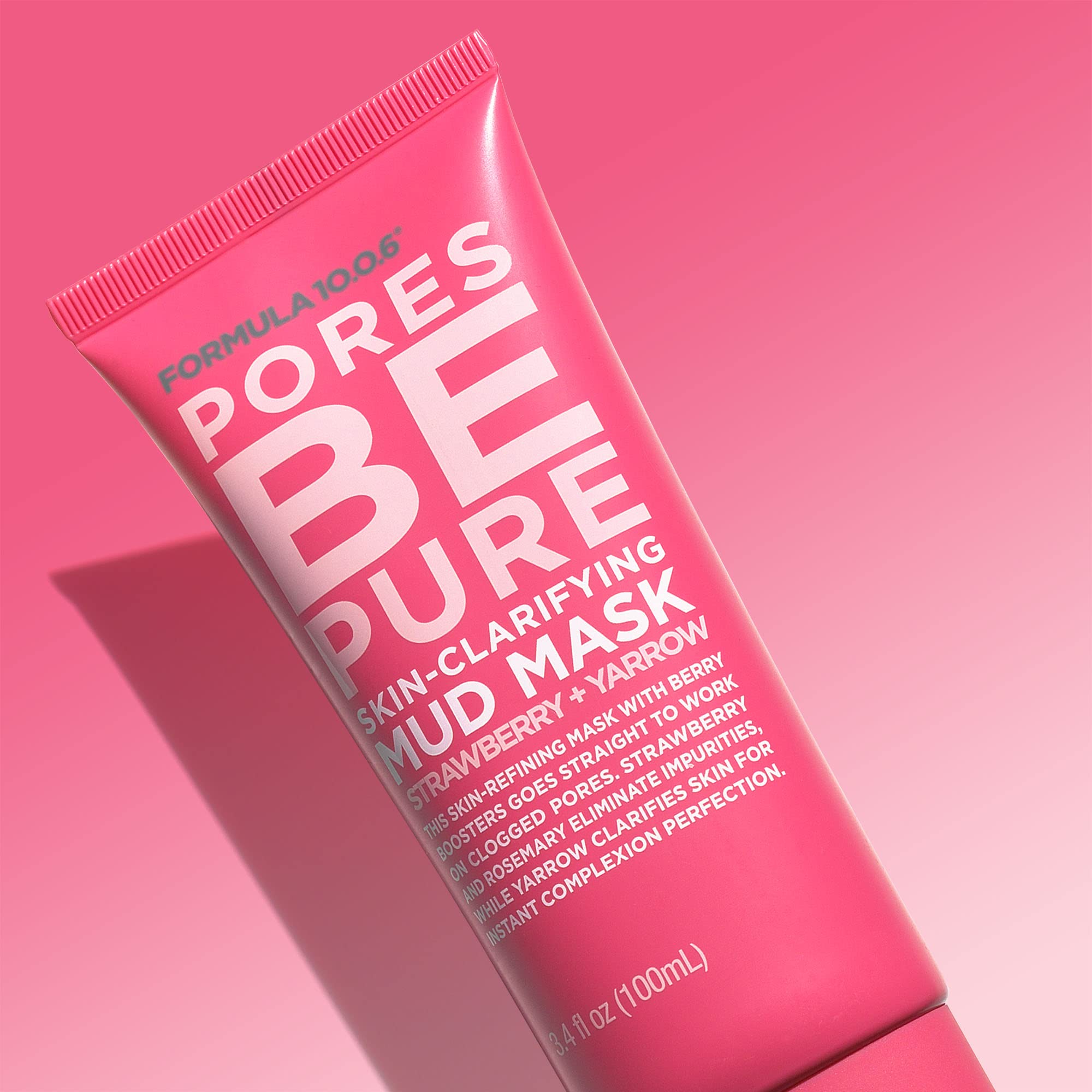 FORMULA 10.0.6 - Pores Be Pure Skin-Clarifying Mud Mask 3.4 fl oz. Unclogs Pores, Removes Impurities for Clear Skin, Vegan, Para