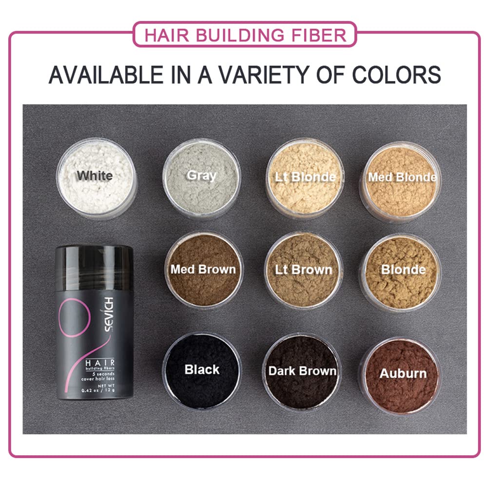 SEVICH Hair Fibers for Thinning Hair, Hair Building Fibers Instantly Thicker & Fuller Look,Hair Powder for Men & Women 25g Light