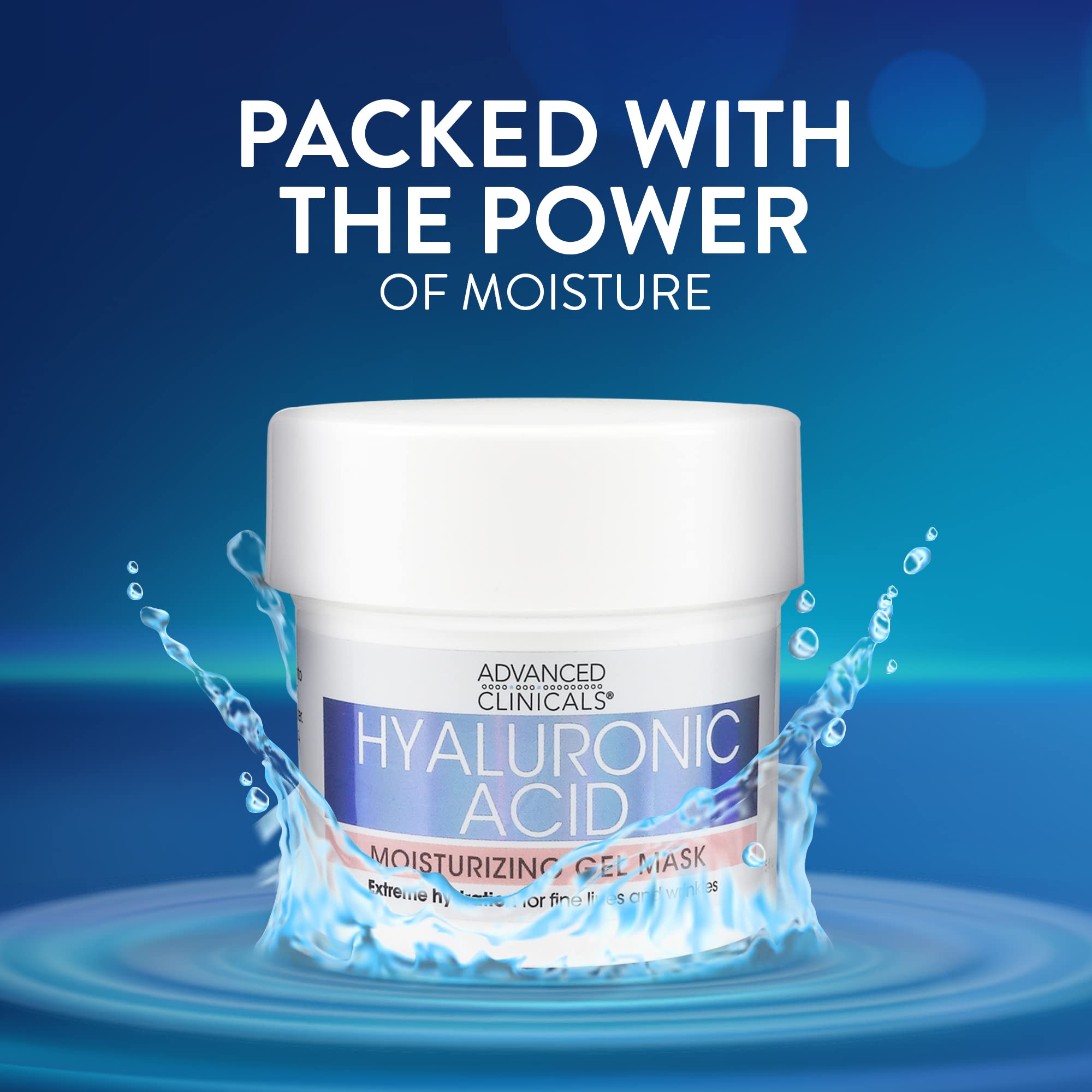 Advanced Clinicals Hyaluronic Acid Gel Facial Mask Skin Care Treatment, Brightening, Hydrating Anti Aging Face Mask & Moisturize