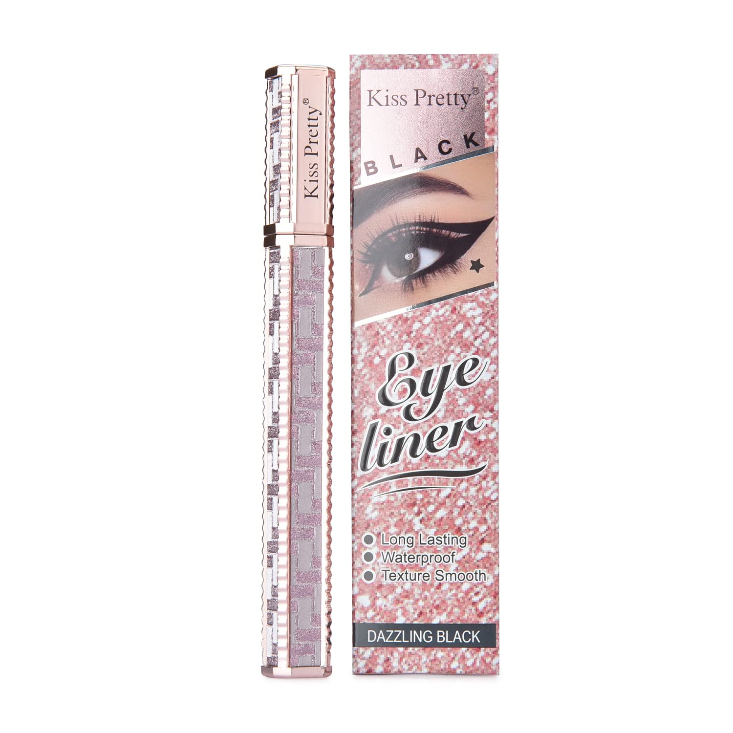 Kiss Pretty Ultra Glossy Black Finish Eye Liner Long Wearing, Easy Blendable And Waterproof Eye Liner For Women/Girls;
