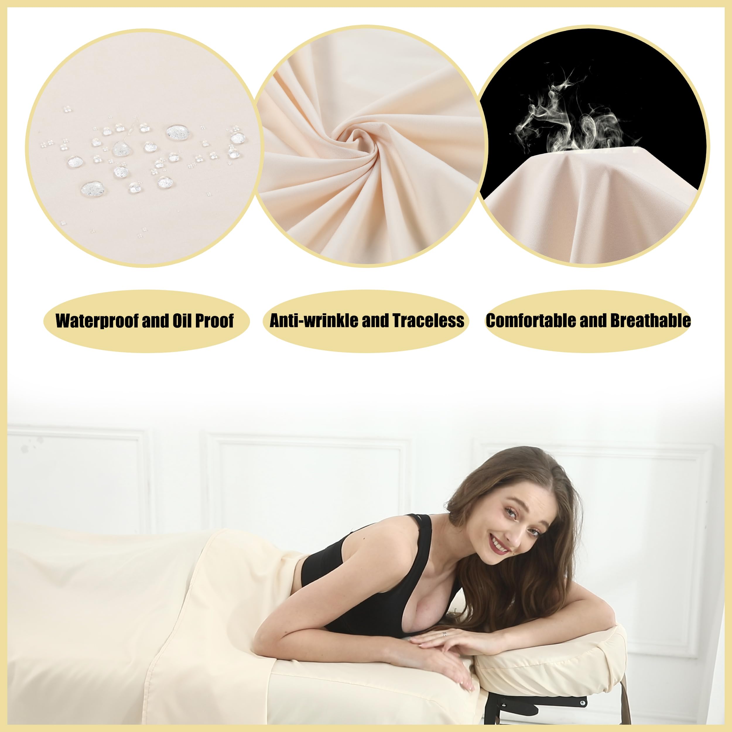 Gasiyu 2 Sets Microfiber Massage Table Sheet Sets - 3 Pcs Massage Bed Cover, Soft Wrinkle Free, Includes Fitted Sheet, Face Crad