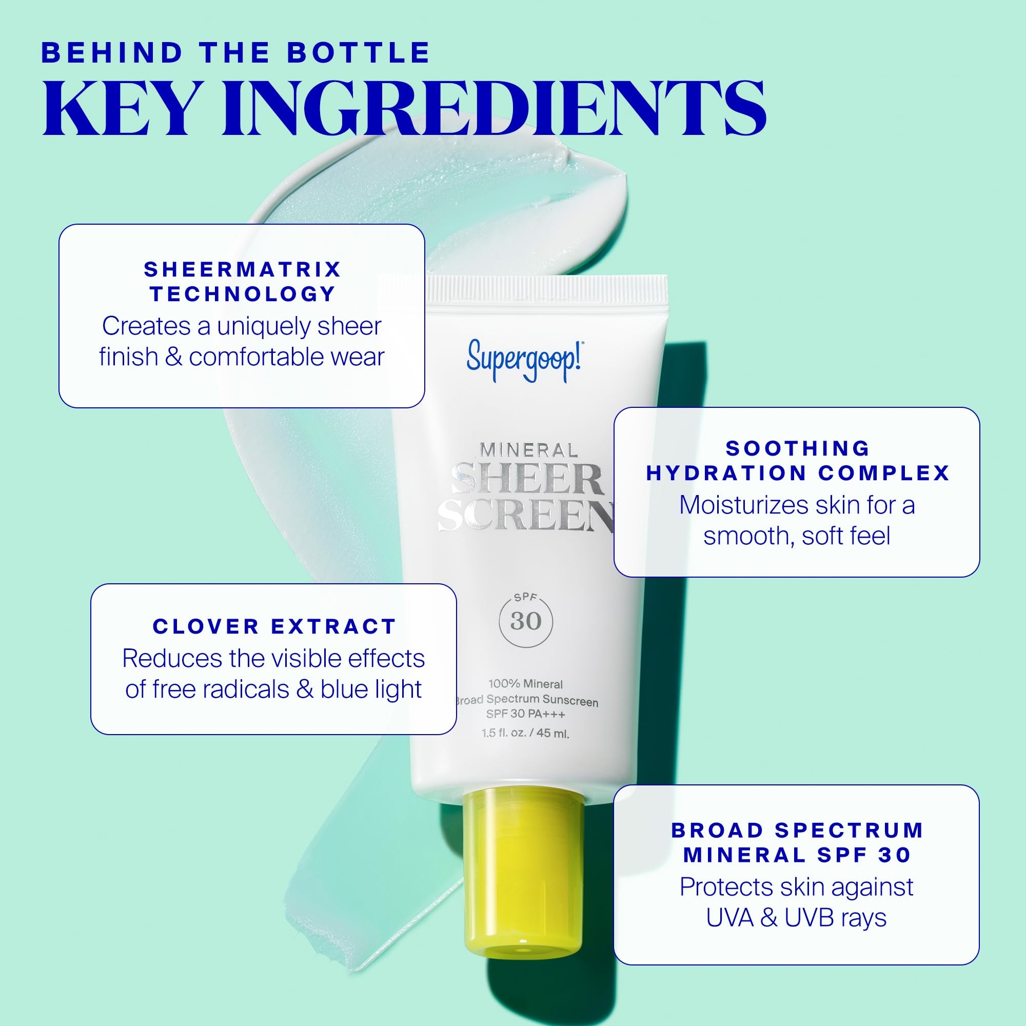 Supergoop! Mineral Sheerscreen Spf 30 Pa+++, 0.5 Fl Oz - Pack Of 2 - 100% Mineral, Broad Spectrum Face Sunscreen + Primer + Help