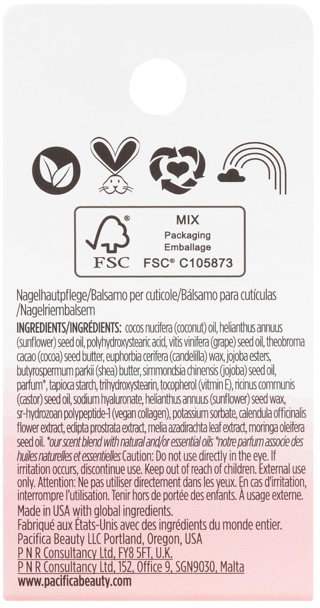 Pacifica Beauty Vegan Collagen Cuticle Balm, Bath And Body, Nail Care, Nail Repair For Dry Damaged Nails, Cuticle Cream, Cuticle