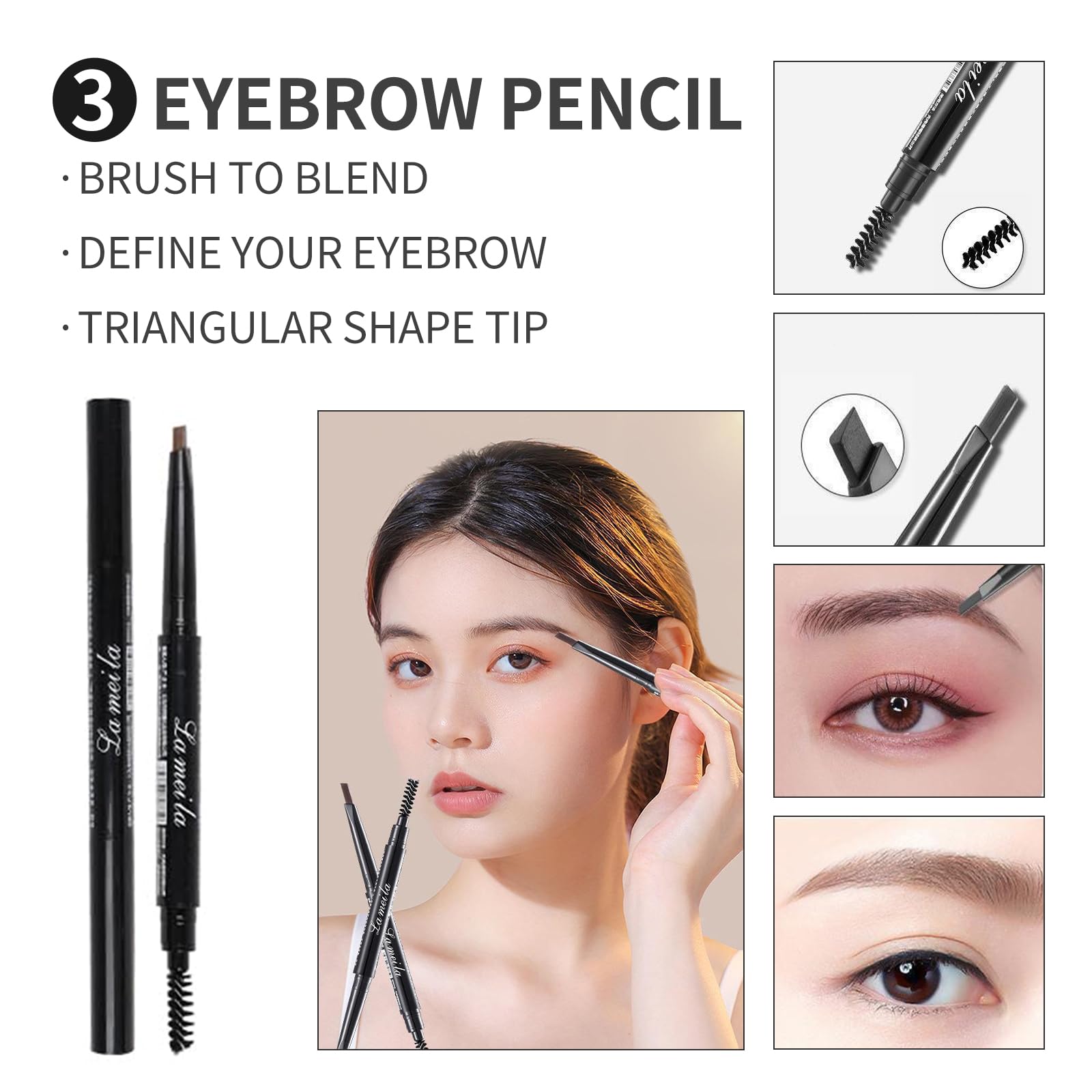 All In One Makeup Kit For Girls - 16 Colors Naked Eyeshadow Palette, 3Pcs Makeup Brushes, Waterproof Eyeliner Pencil, Eyebrow Po