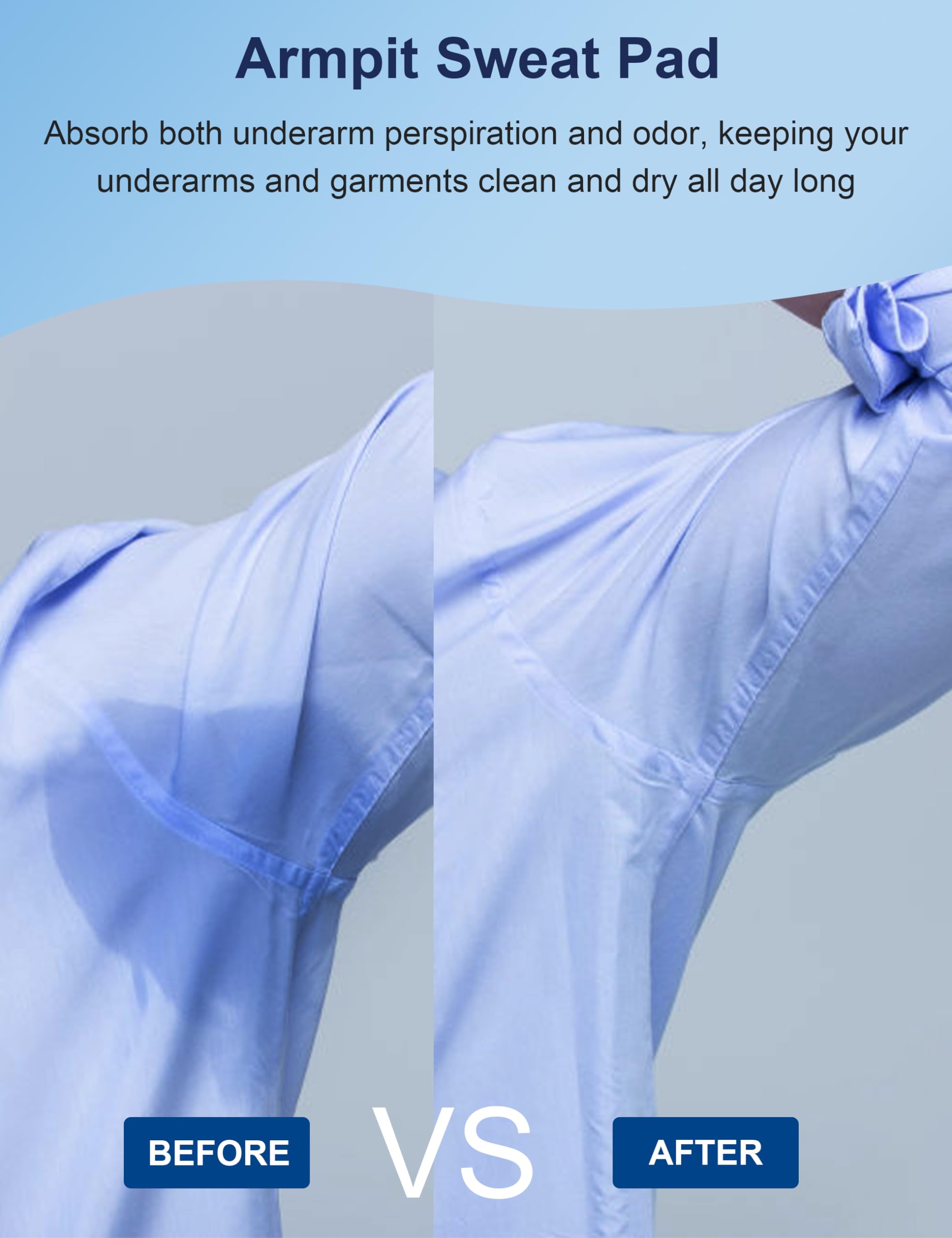 Armpit Protector, Armpit Sweat Pad, Underarm Sweat Pad, 60Pcs Underarm Pads Non Woven Fabric Dress Clothing Underarm Sweat Pads
