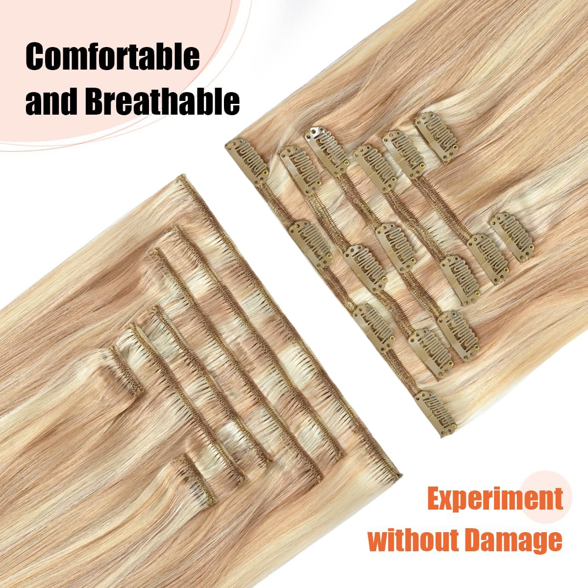 UGOTRAYS Medium Brown Clip in Hair Extensions Real Human Hair, 70g 7pcs 18inch,Soft & Natural Straight Double Weft for Women #4