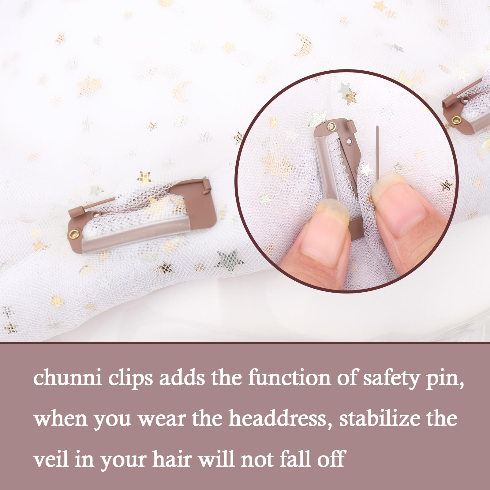 Vodolo Chunni Clips With Safety Pins,8 Pcs Strong Chunni Grip Dupatta Setting Clips Indian For Woman (Rose Gold)
