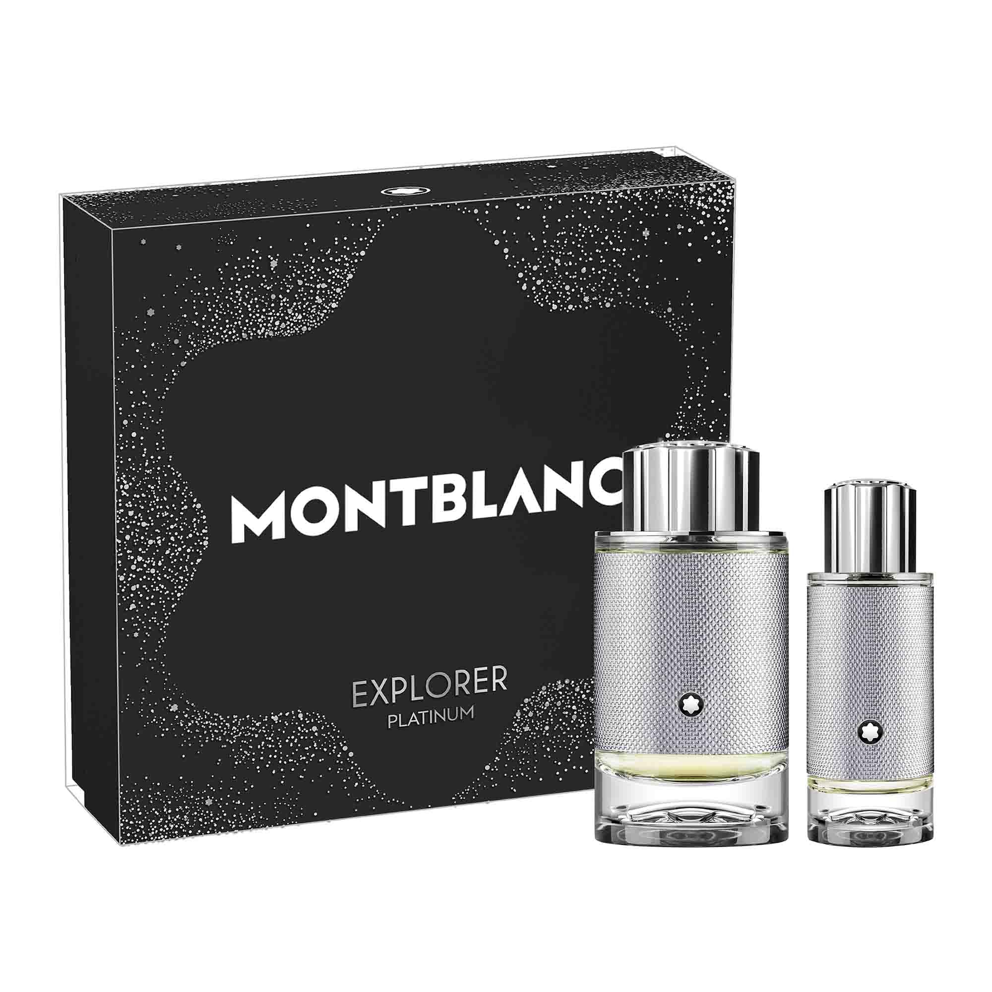 MONTBLANC Explorer Platinum Eau de Parfum 2 Piece Set - 3.3 fl. oz. Spray, 1.0 fl. oz. Spray - Long Lasting Fragrance with notes